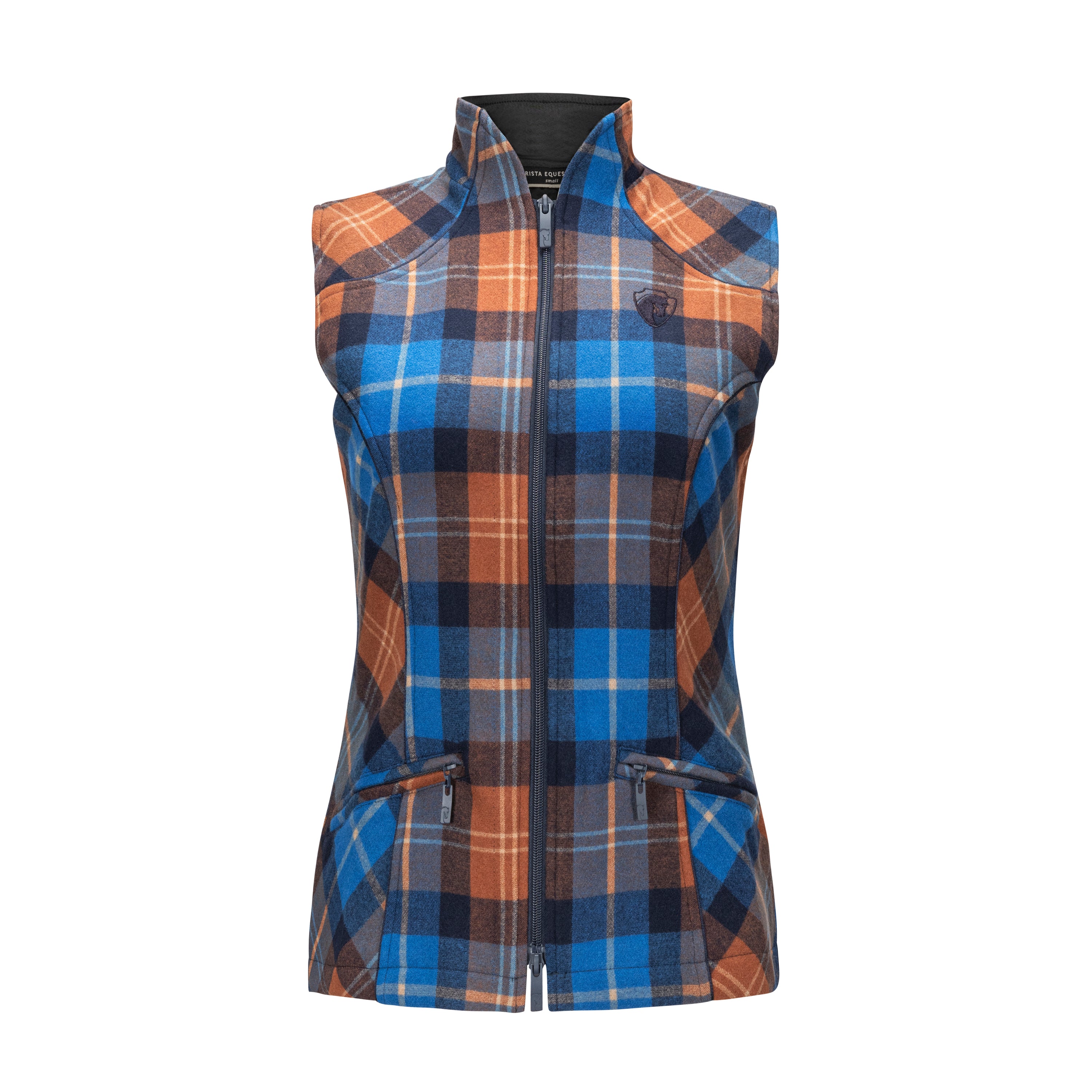 Heritage Washable Wool Plaid Vest, Cobalt