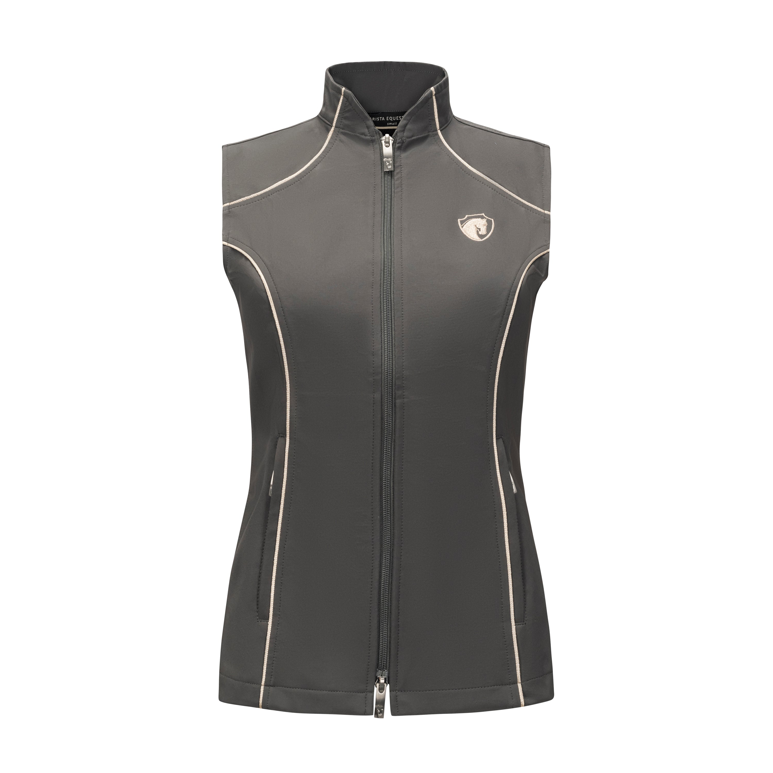 Iconic Bit Vest, Charcoal w/ Oatmilk