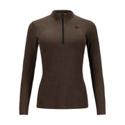 Merino Bamboo Quarter Zip, Teak/Black
