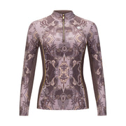 Houndstooth Paisley, Fig Sun Shirt w/MESH