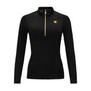 Superfine Merino Quarter Zip, Black/Gold