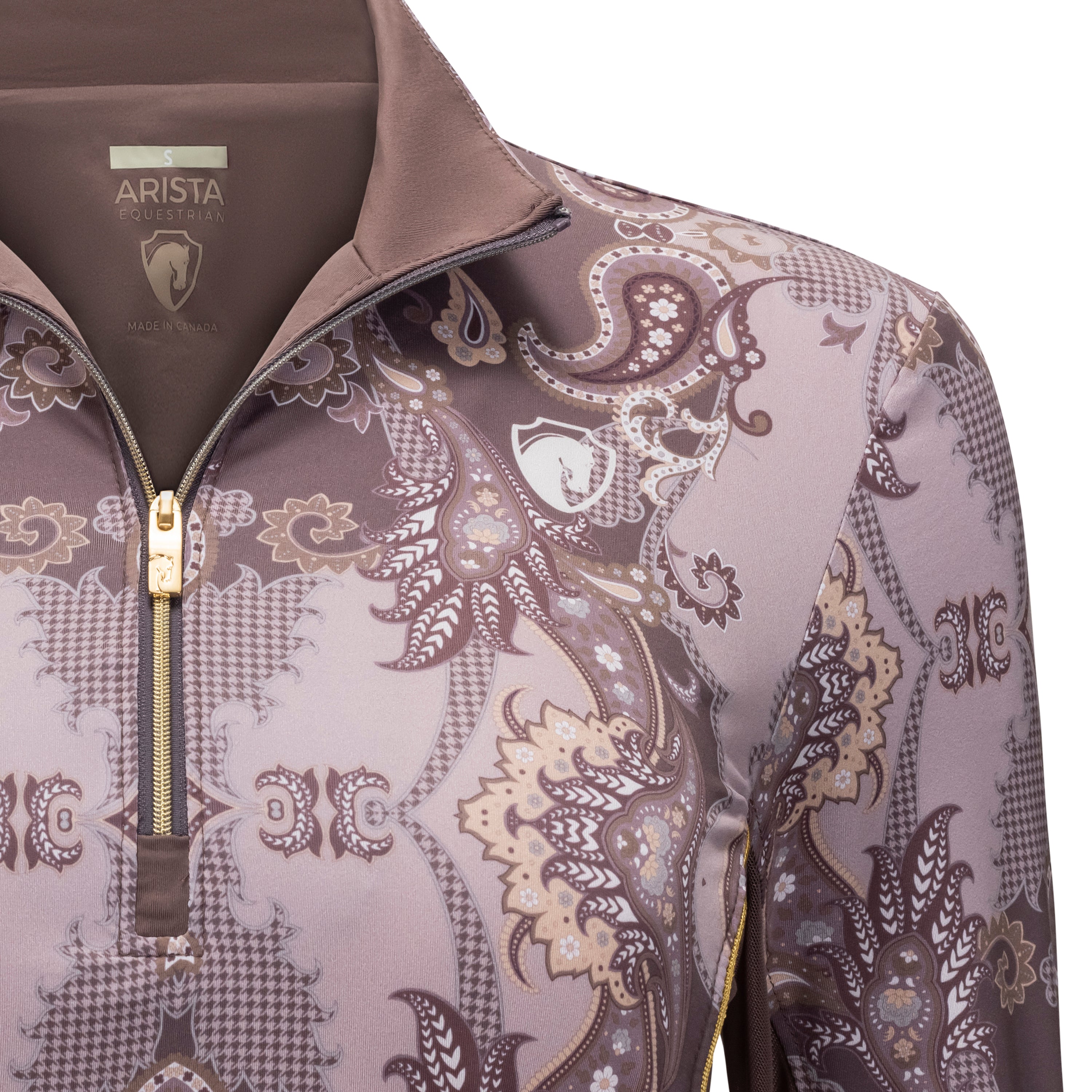 Houndstooth Paisley, Fig Sun Shirt w/MESH