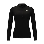 Superfine Merino Quarter Zip, Black/Silver