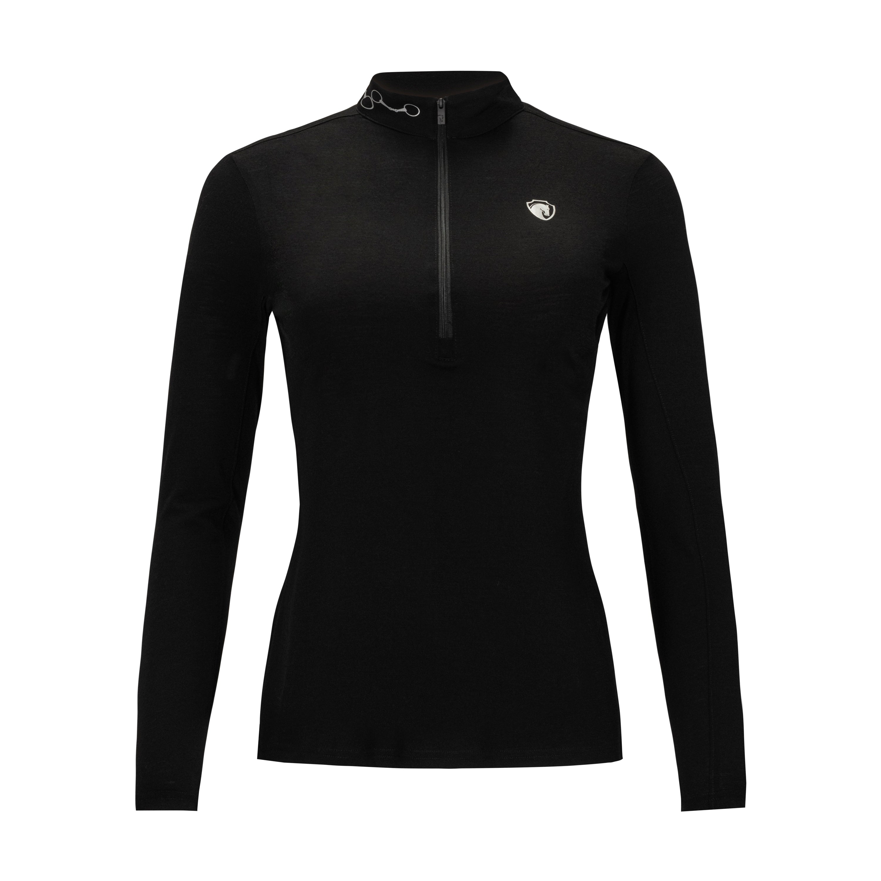 Superfine Merino Quarter Zip, Black/Silver