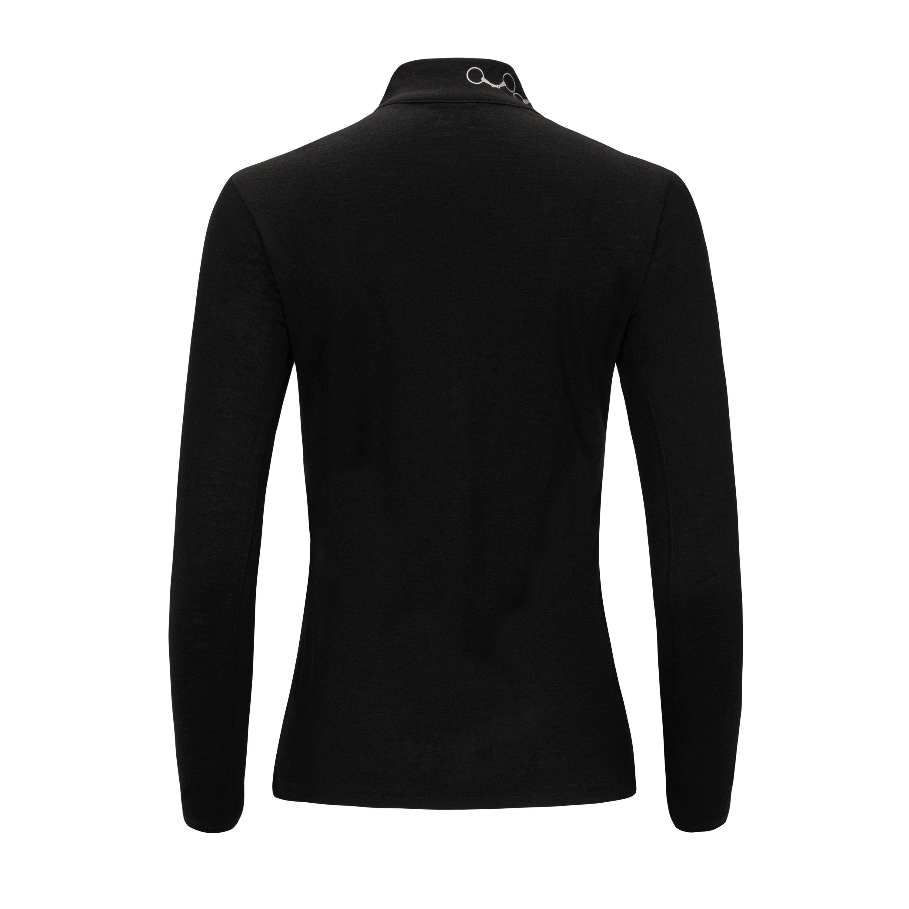 Superfine Merino Quarter Zip, Black/Silver
