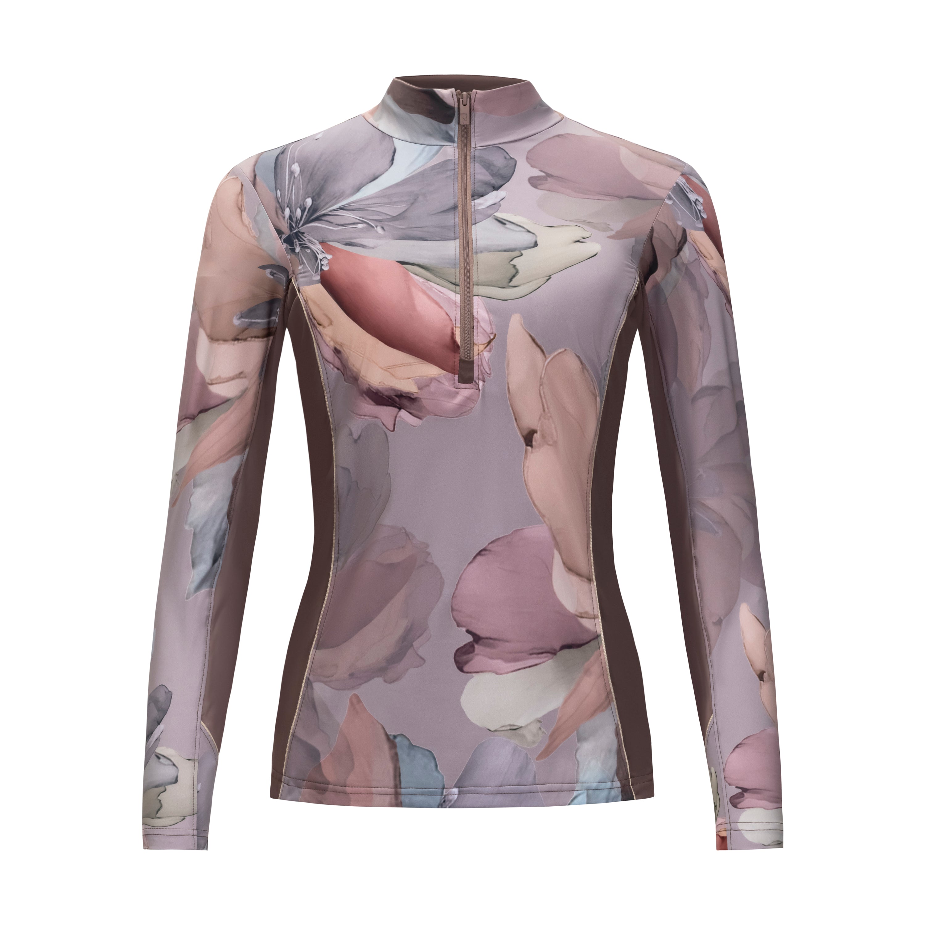 Petals, Fig Sun Shirt w/Mesh Half Zip
