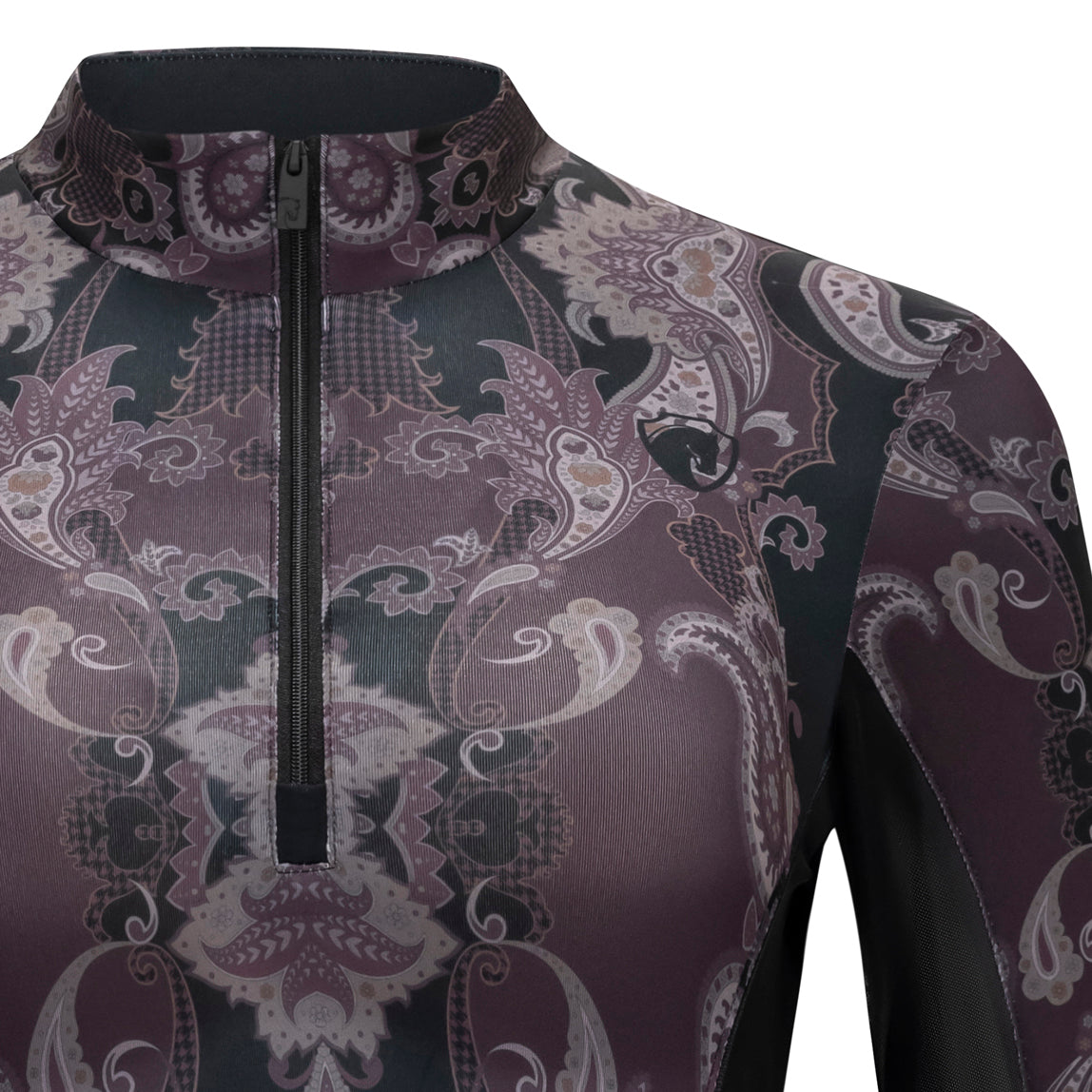 Houndstooth Paisley, Oxblood with Mesh