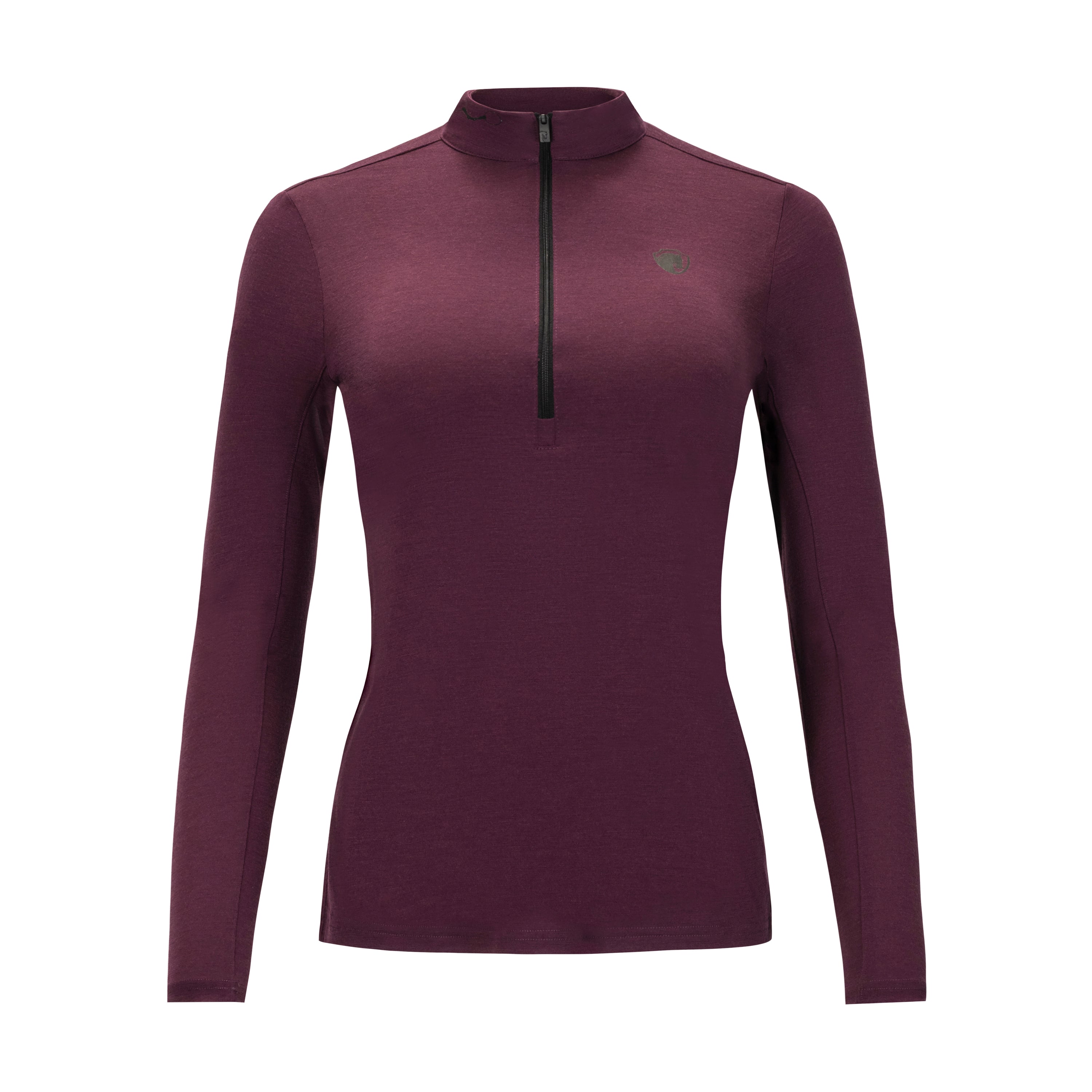 Superfine Merino Quarter Zip, Aubergine
