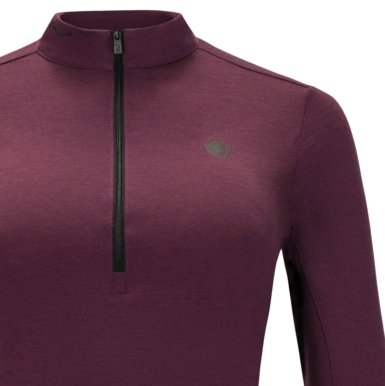 Superfine Merino Quarter Zip, Aubergine