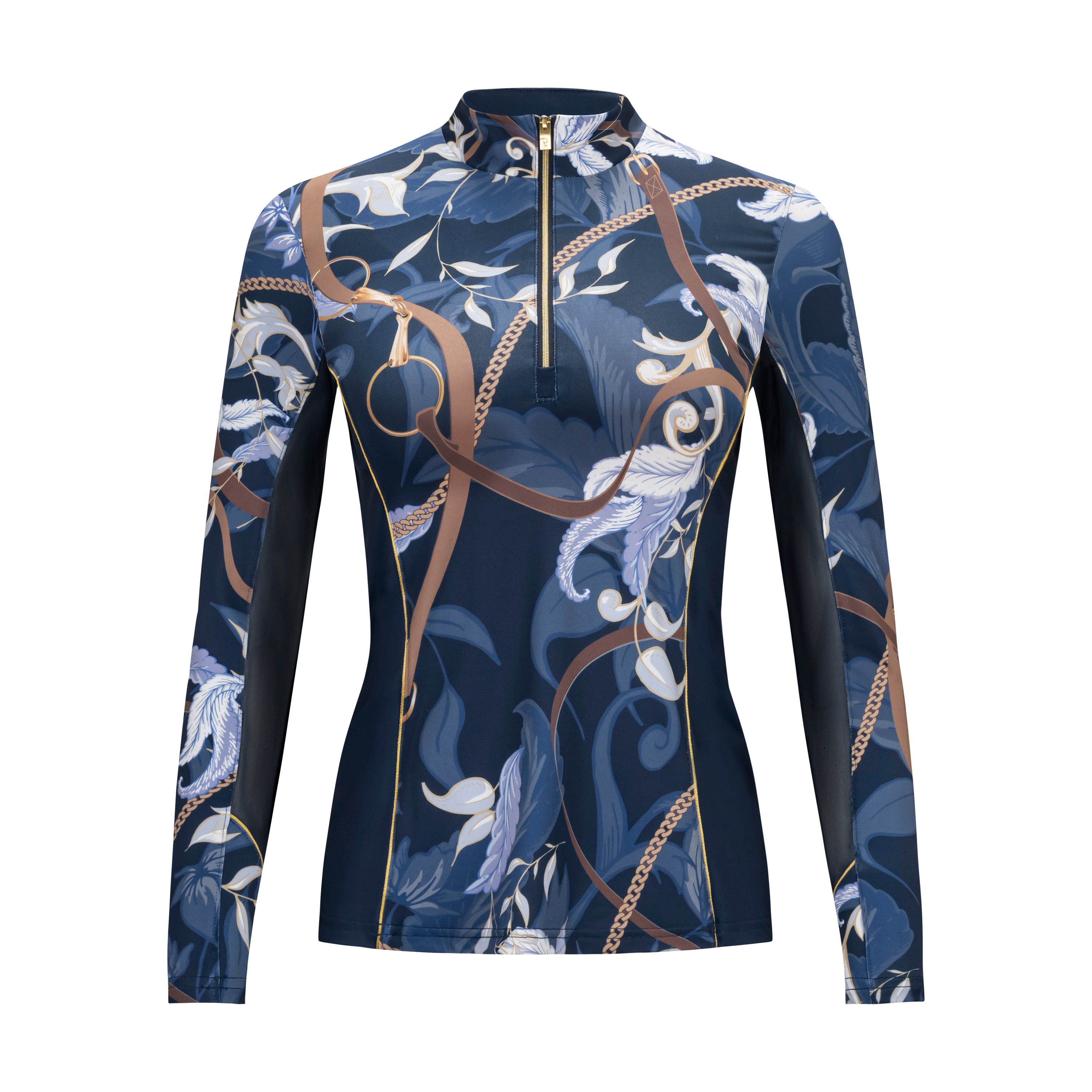 Fleur with Reins, Navy Sun Shirt w/Mesh