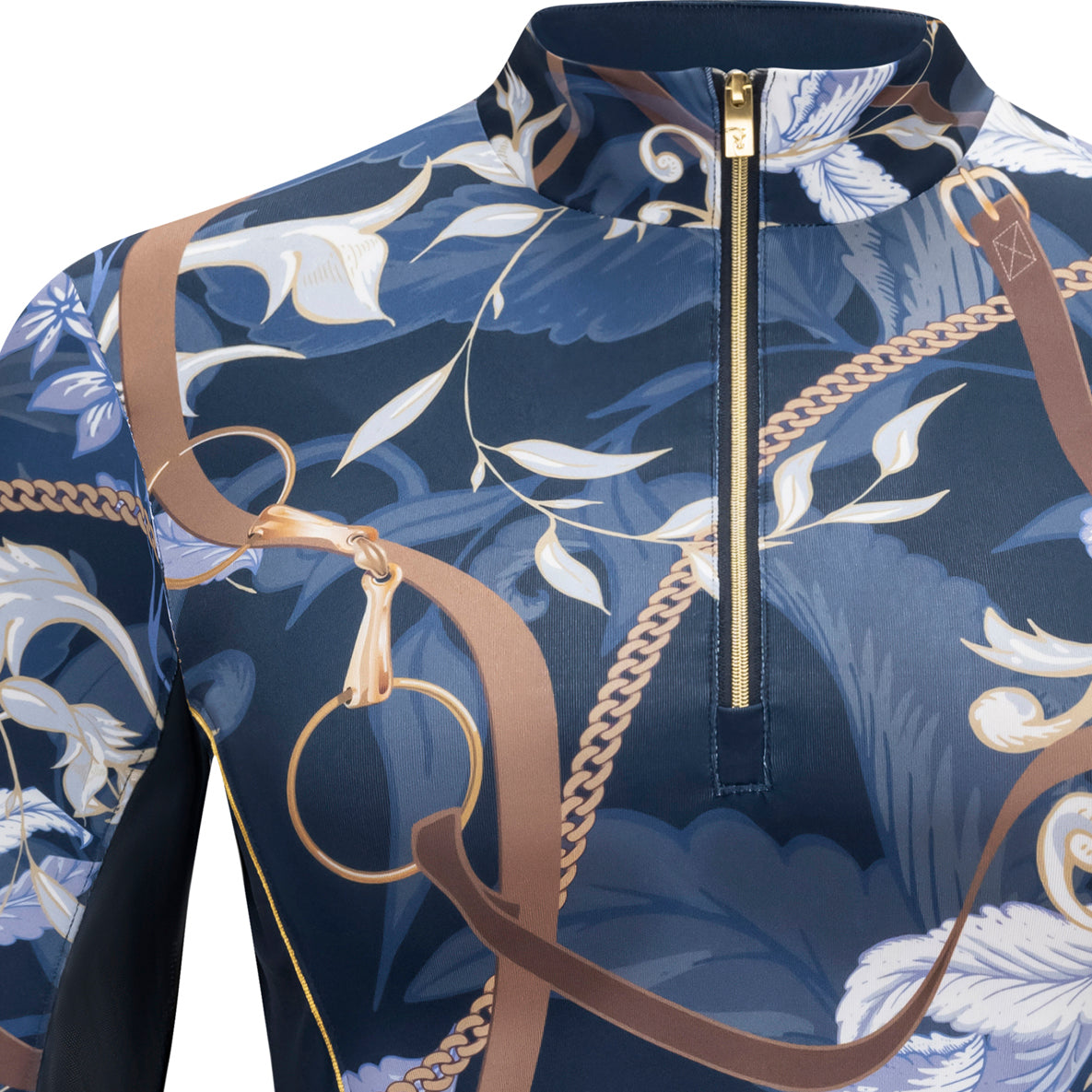 Fleur with Reins, Navy Sun Shirt w/Mesh