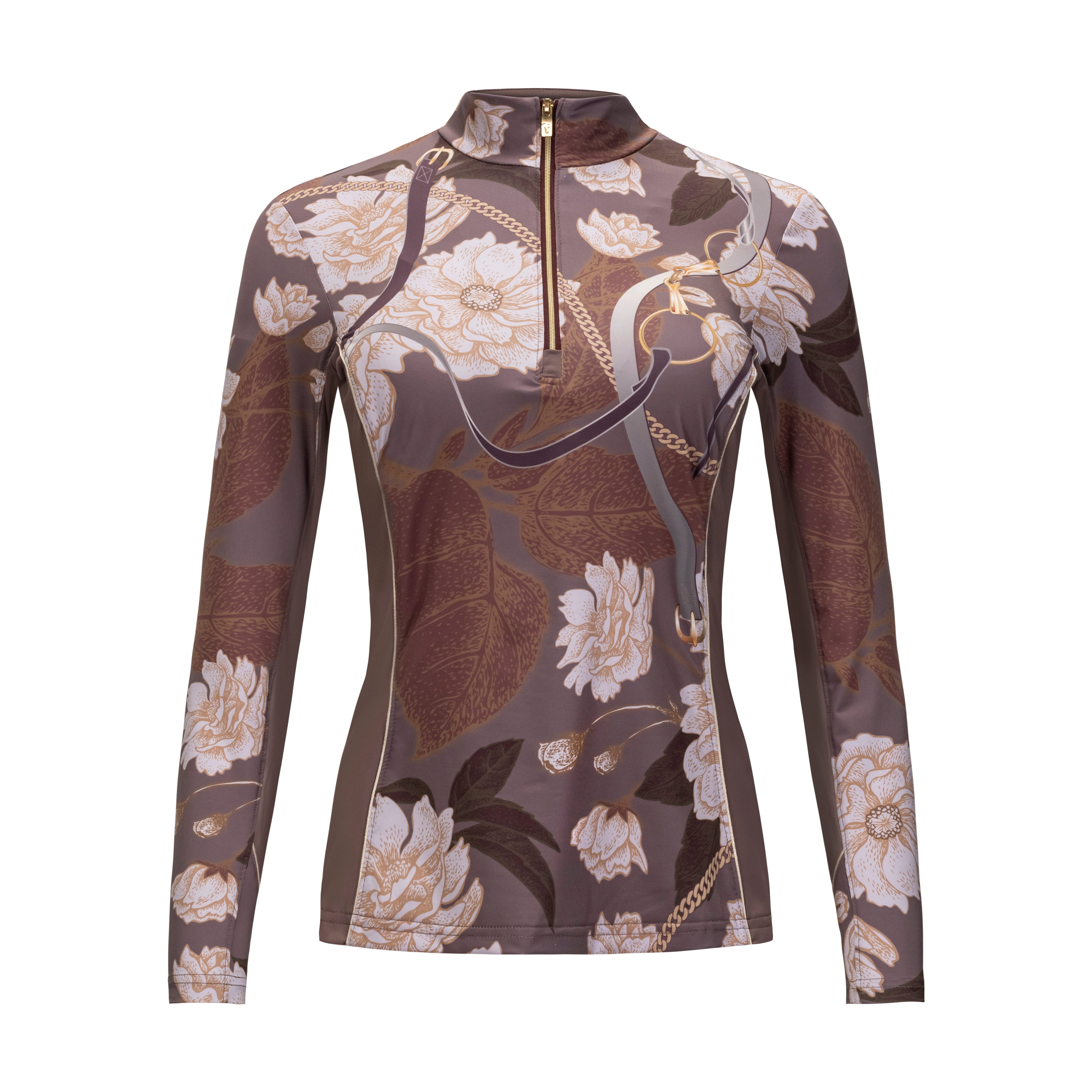Floral Reins, Fig Sun Shirt w/MESH