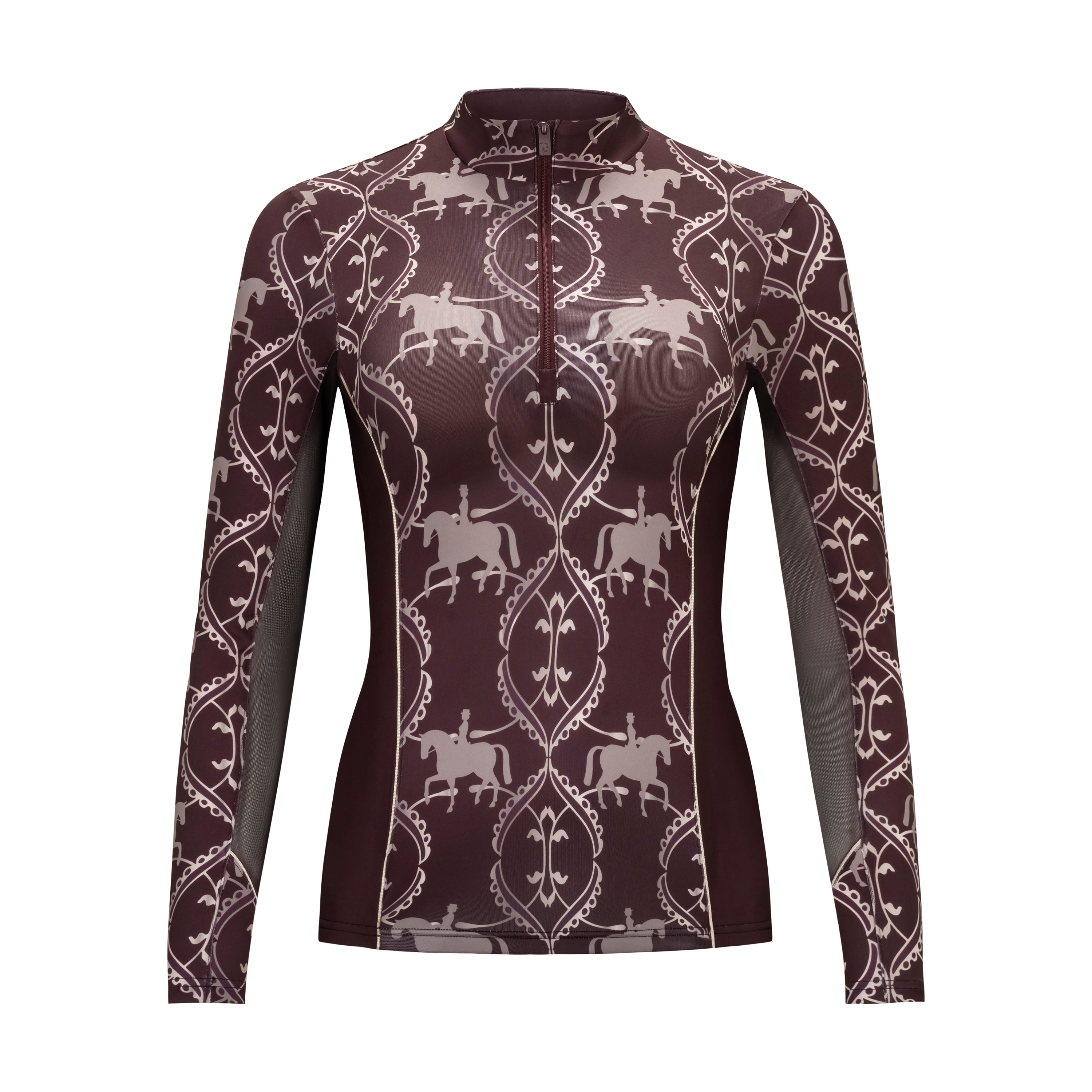 Filagree, Oxblood Sun Shirt w/Mesh