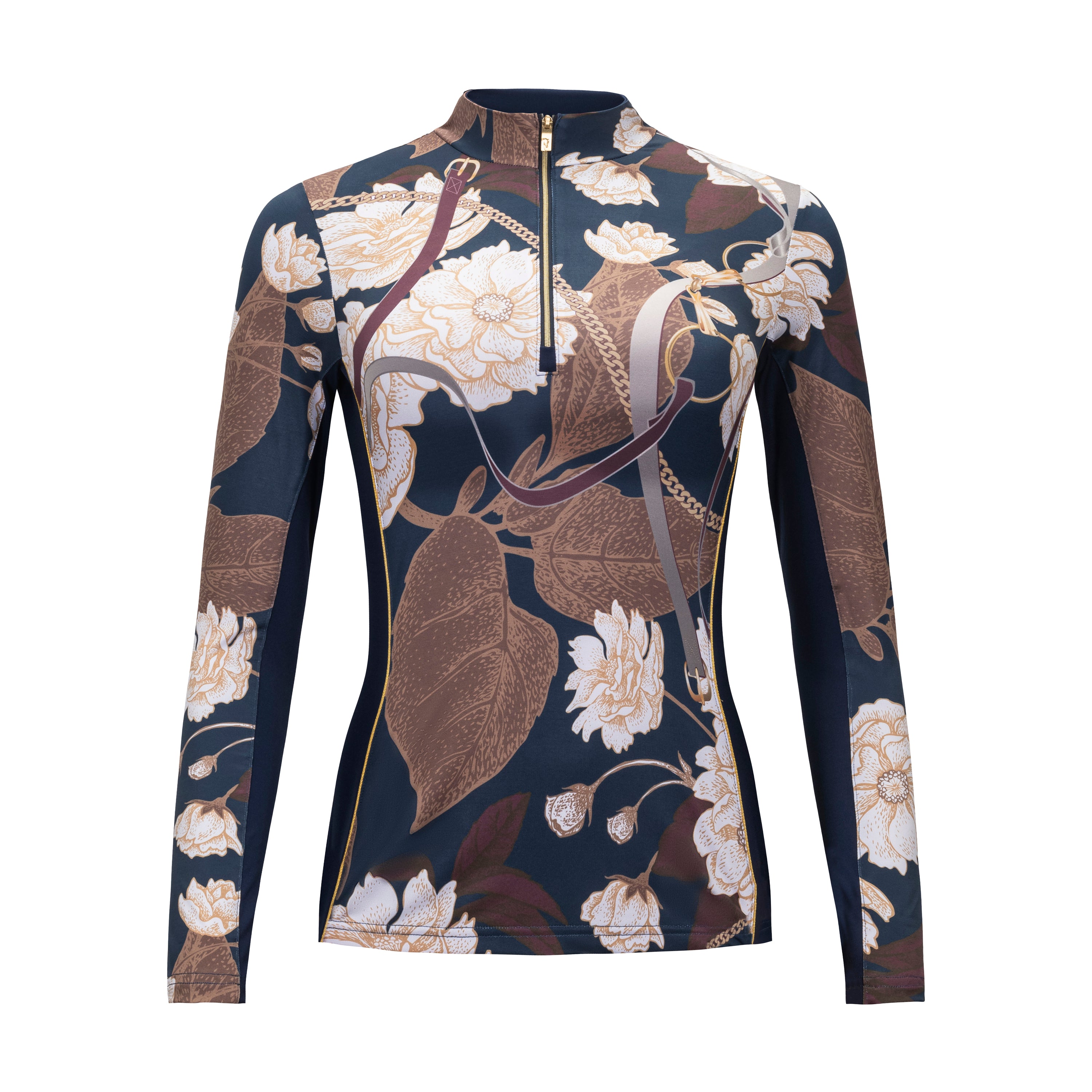 Floral Reins, Navy Sun Shirt