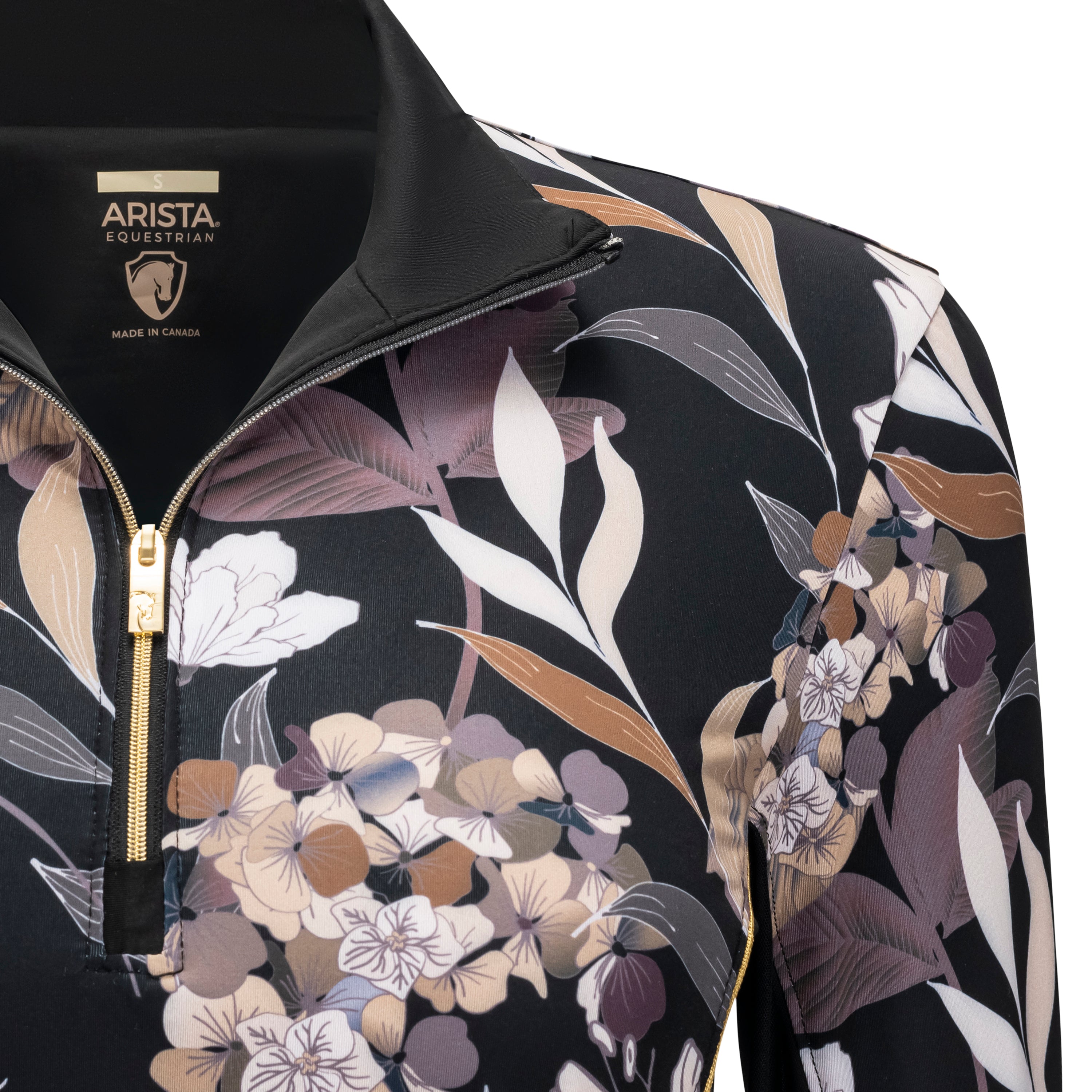Hydrangea, Black Sun Shirt w/MESH