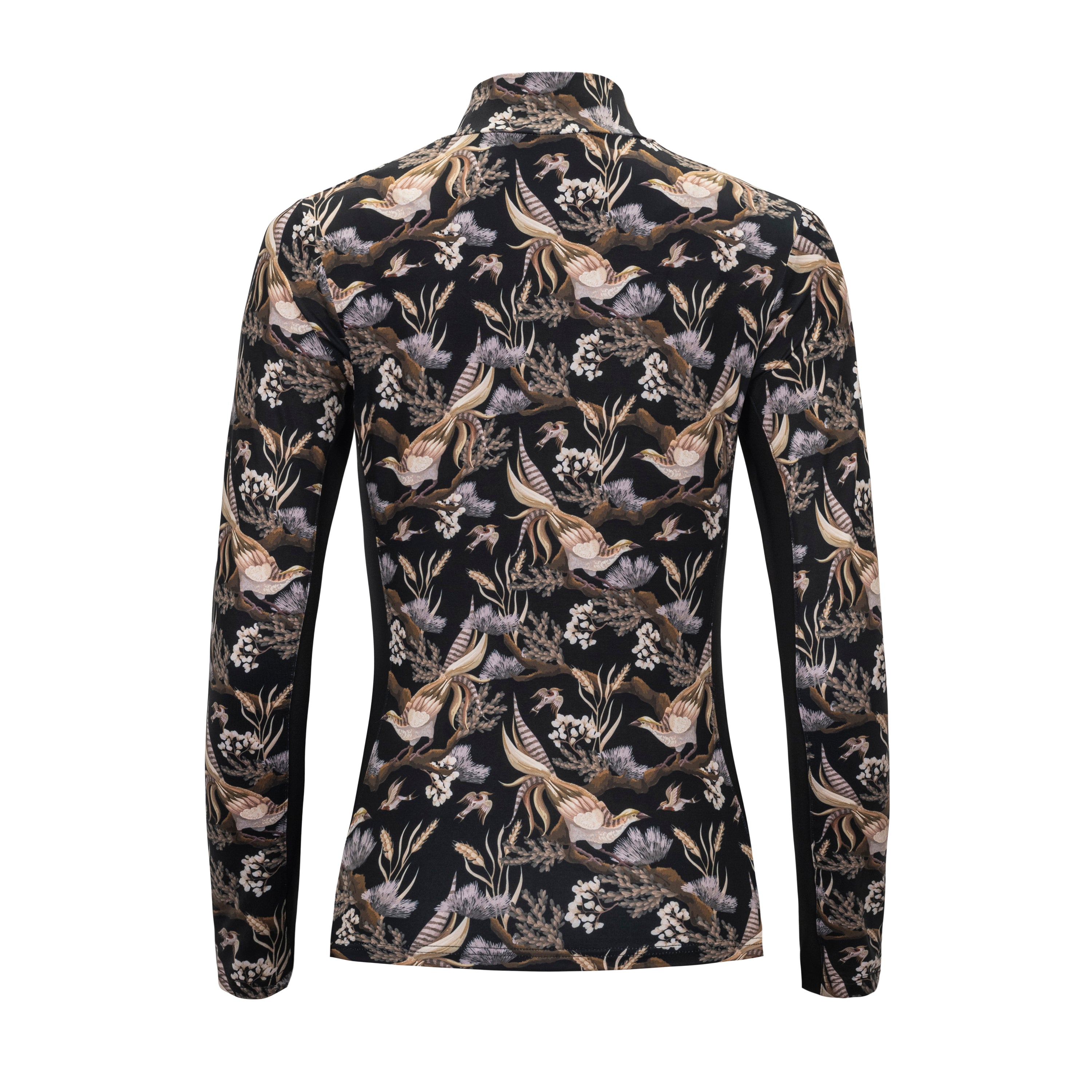 Pheasant Floral, Black Sun Shirt