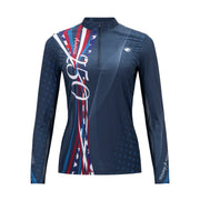 Patriot 250, Navy quarter-zip sun shirt w/mesh