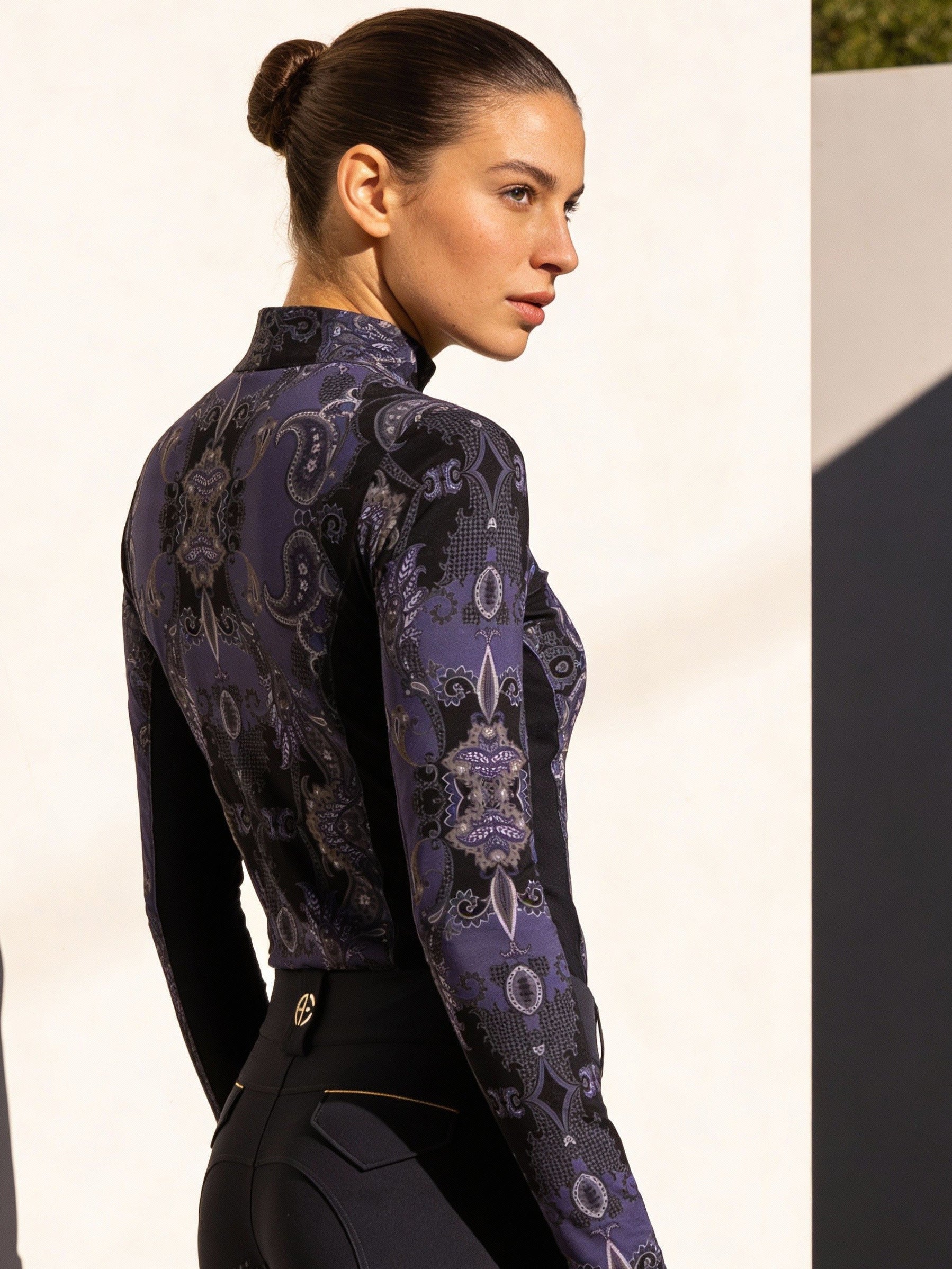 Houndstooth Paisley, Black/Purple Sun Shirt