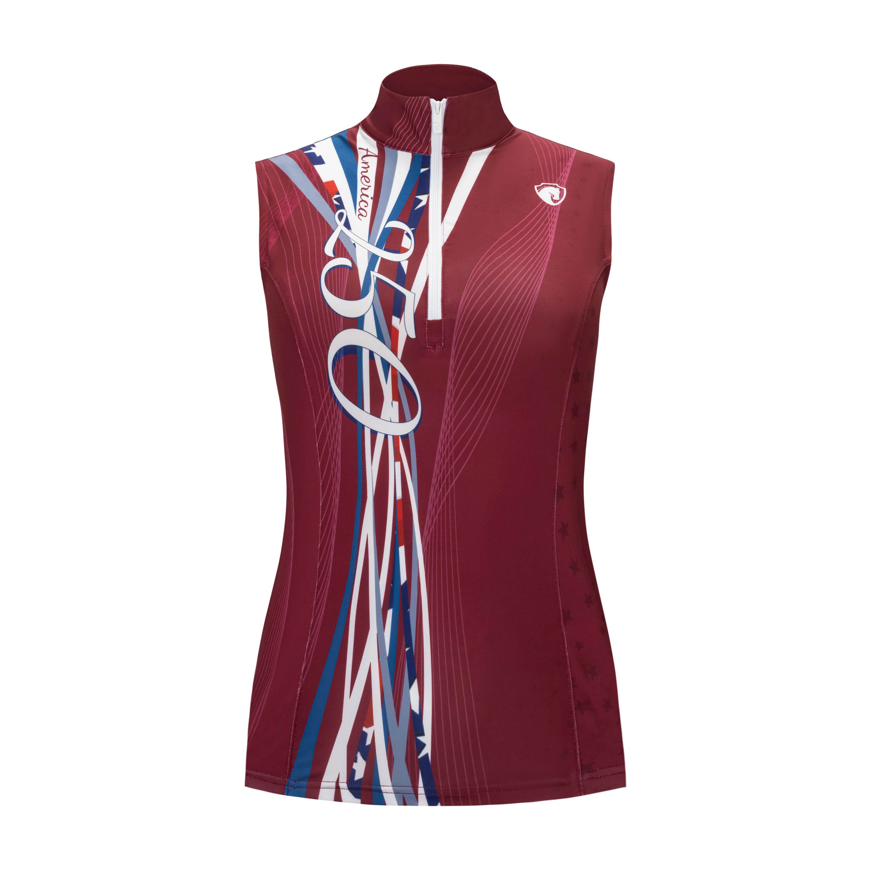 Simply Sleeveless Sun Shirt, America 250 Red