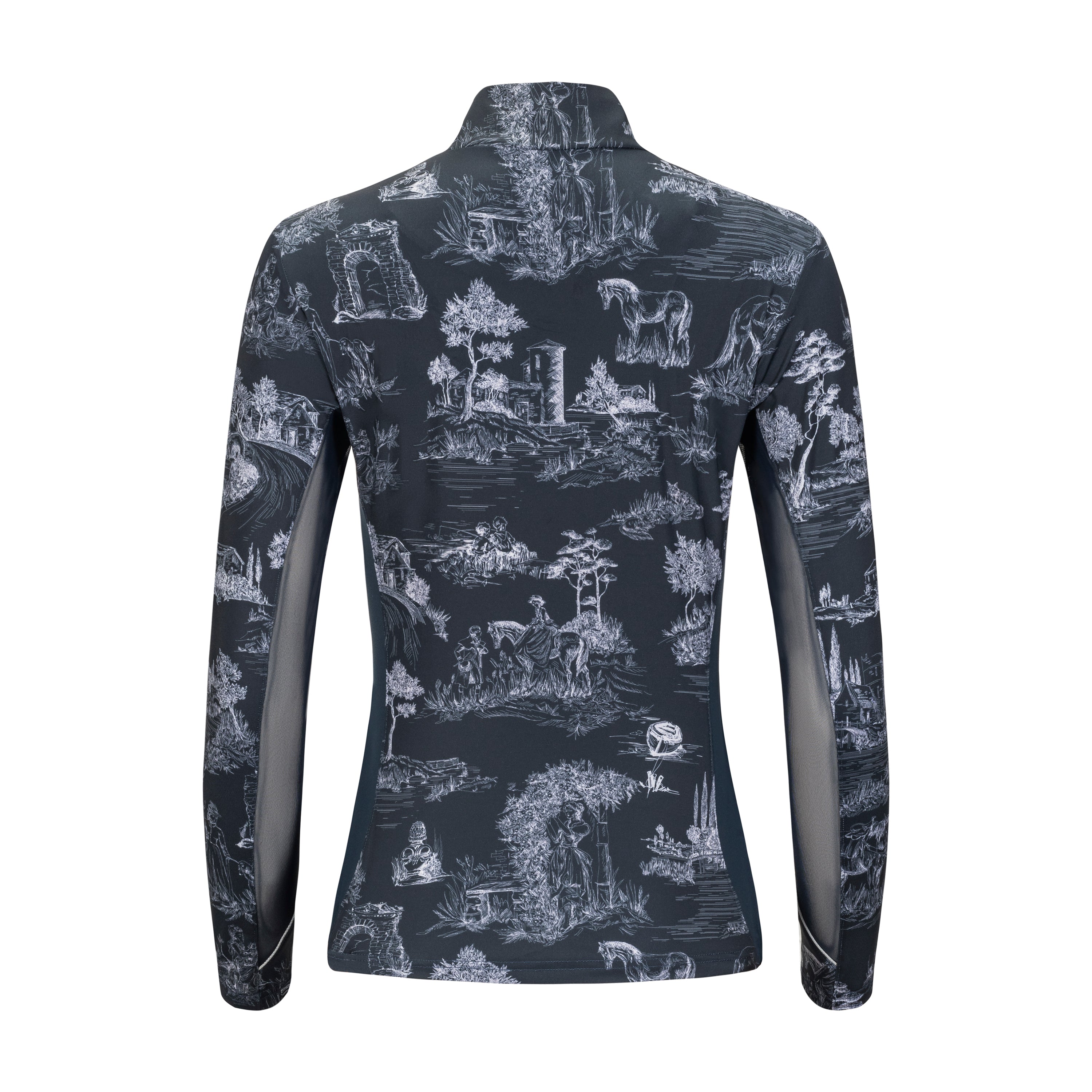 Countryside Toile, Navy Sun Shirt w/Mesh