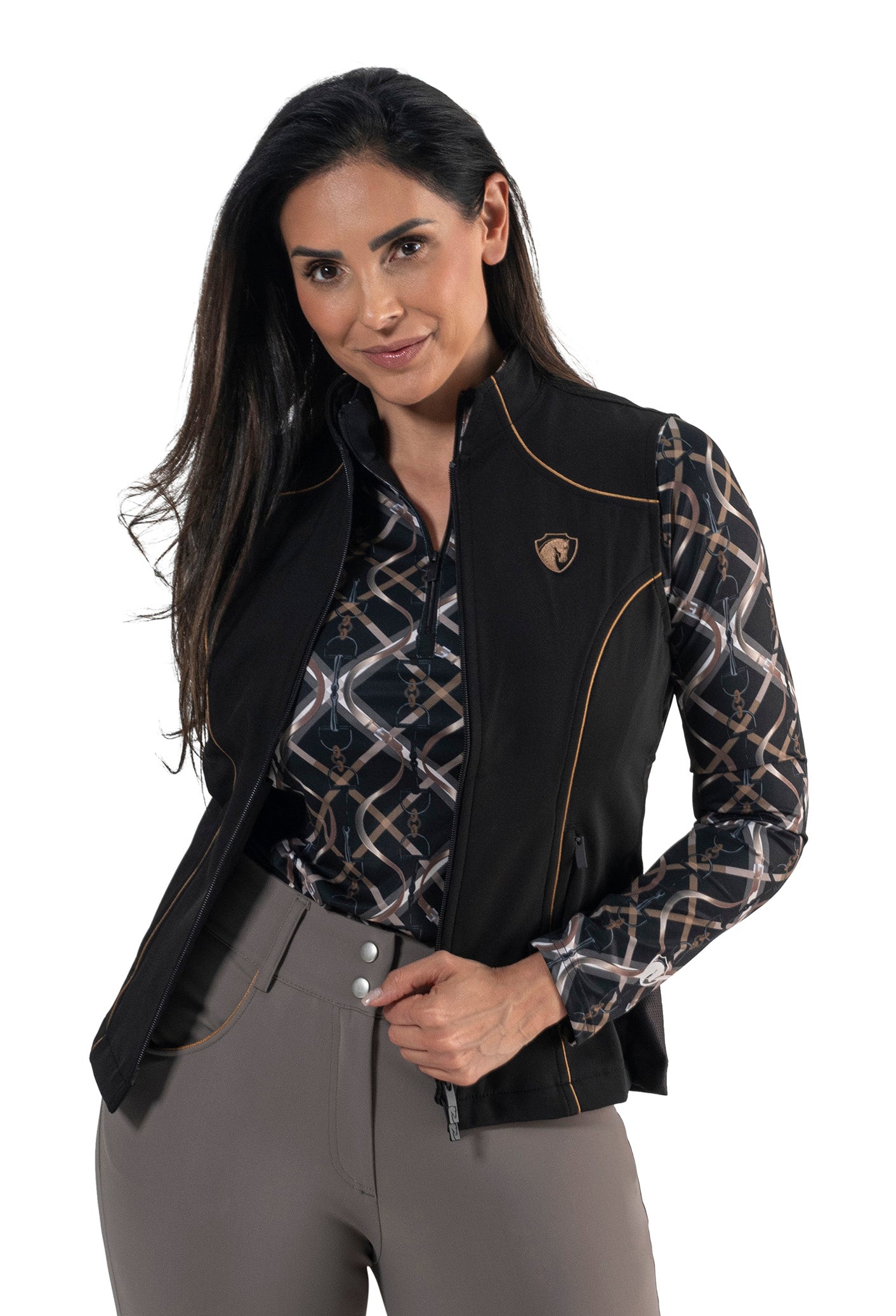 Equitation Plaid Sun Shirt, Black