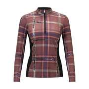 Dressage Plaid Sun Shirt, Plum w/mesh