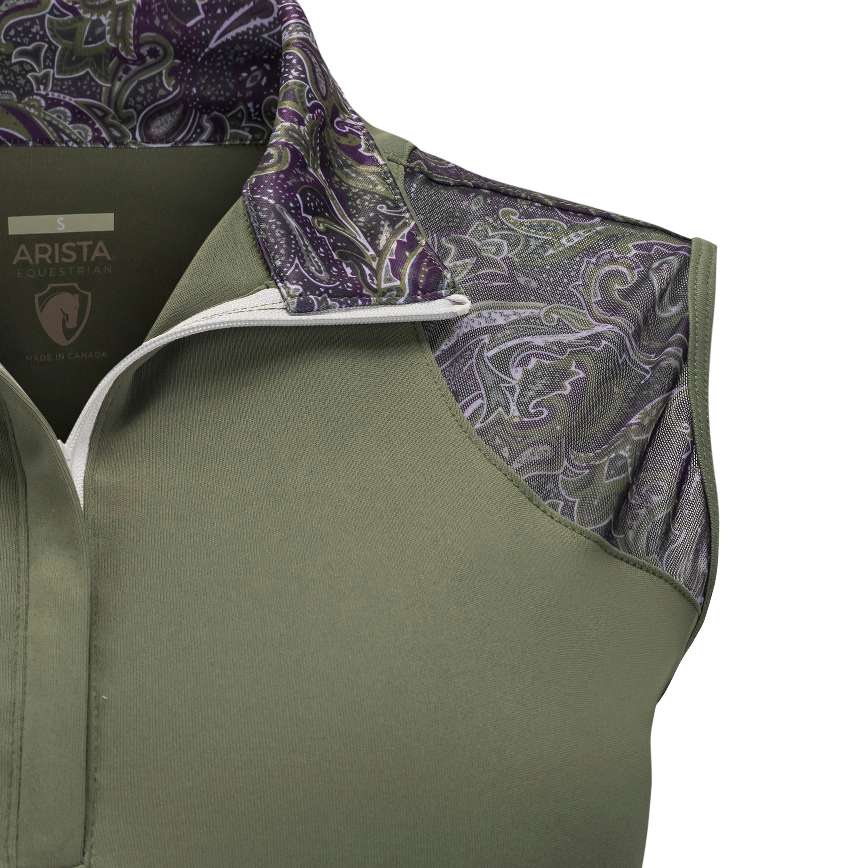 Midsummer Mesh Sleeveless Sun Shirt, Light Olive & Paisley