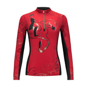 Dressage Sun Shirt, Red & Black, w/mesh
