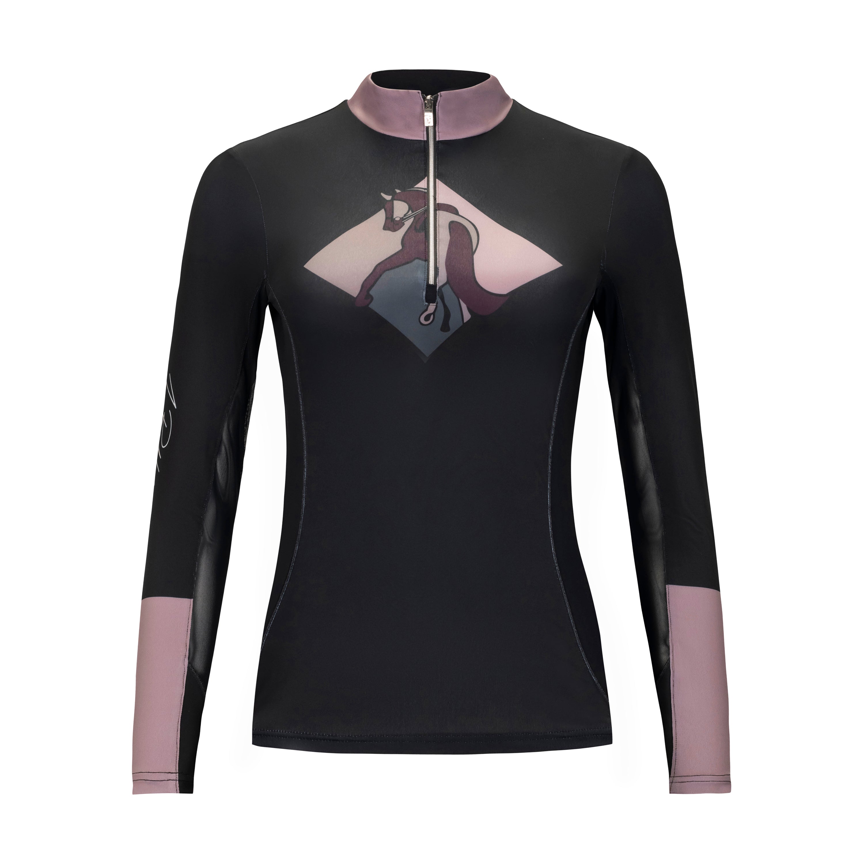 J. Robbins - Dressage/Diamond, Black Sun Shirt w/MESH