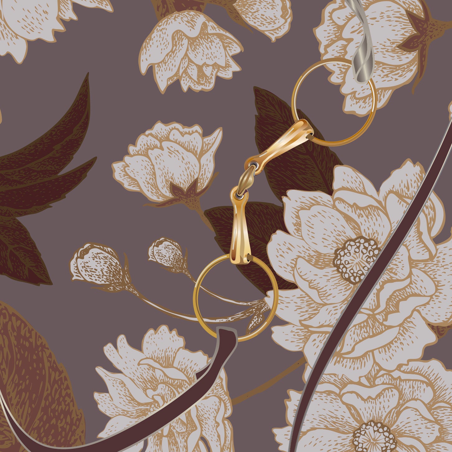 Floral Reins, Fig Sun Shirt w/MESH