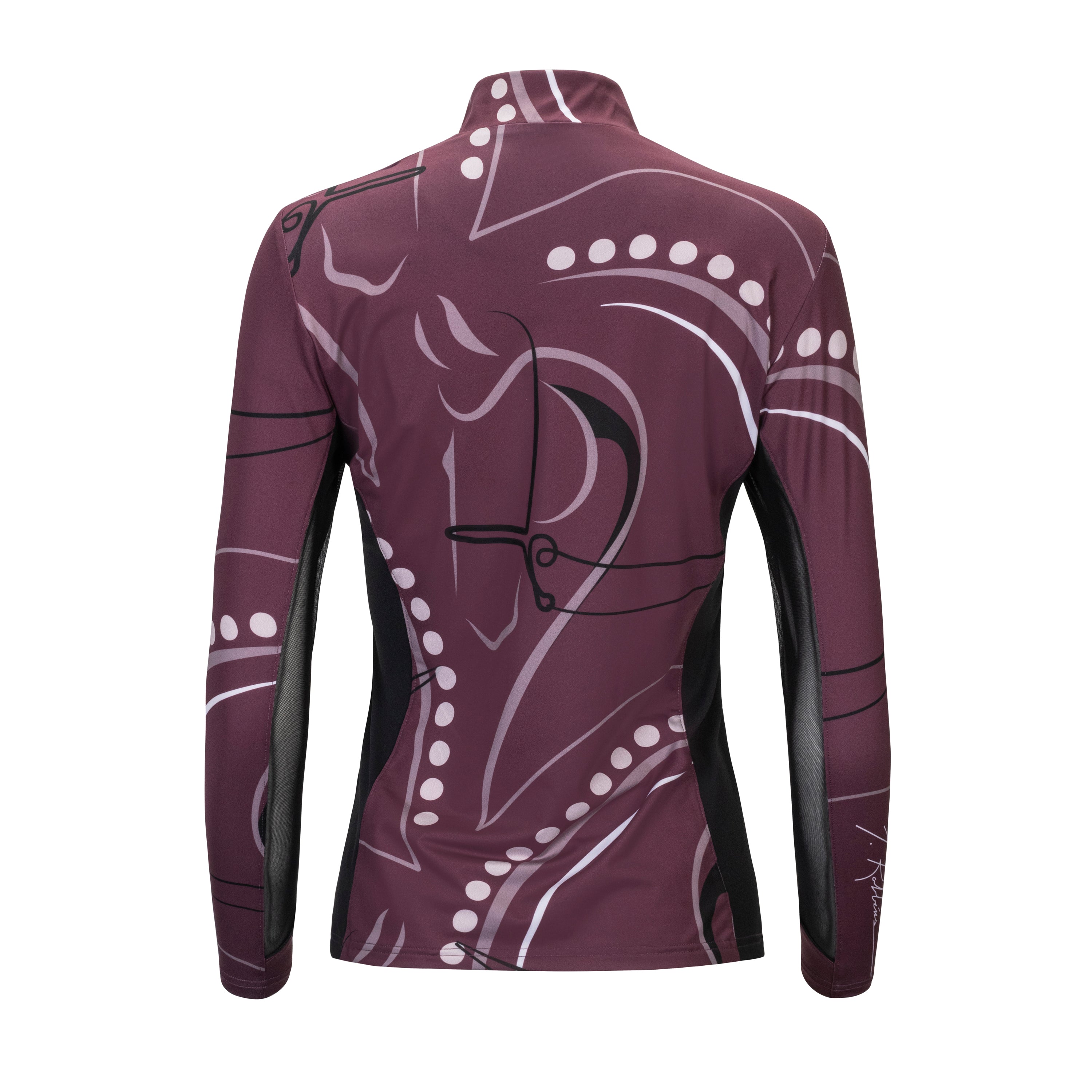 J. Robbins - Dressage, Garnet Sun Shirt w/MESH