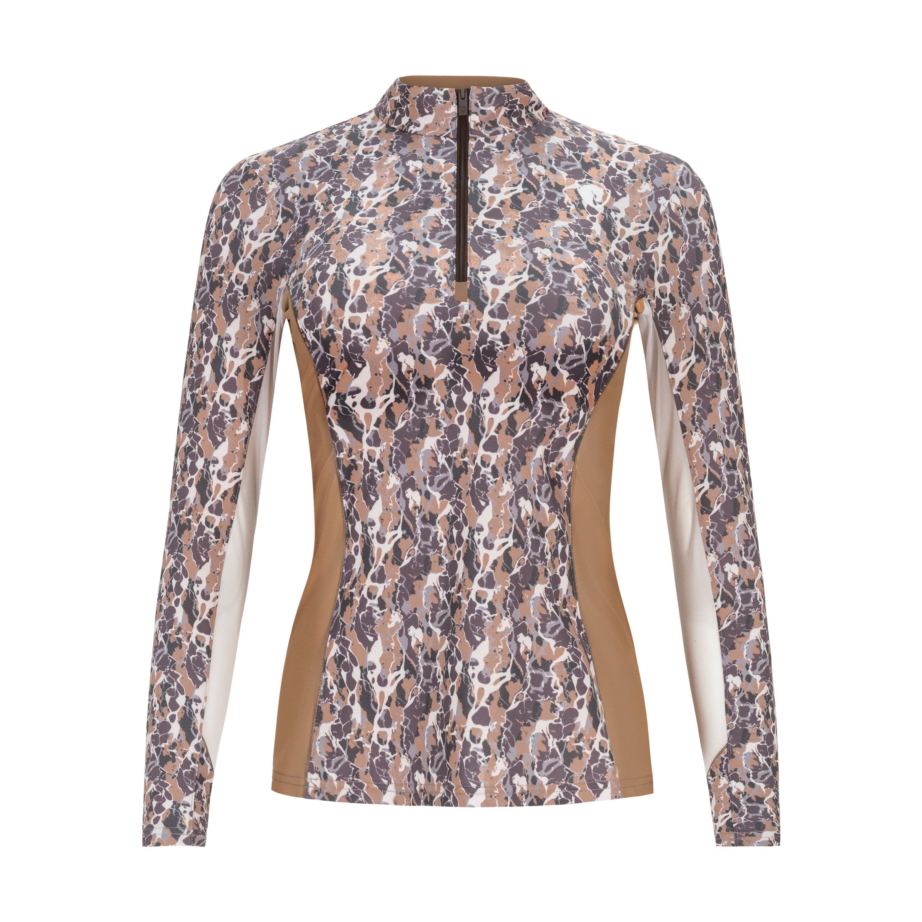 Granito, Dune & Chocolate Sun Shirt w/ MESH