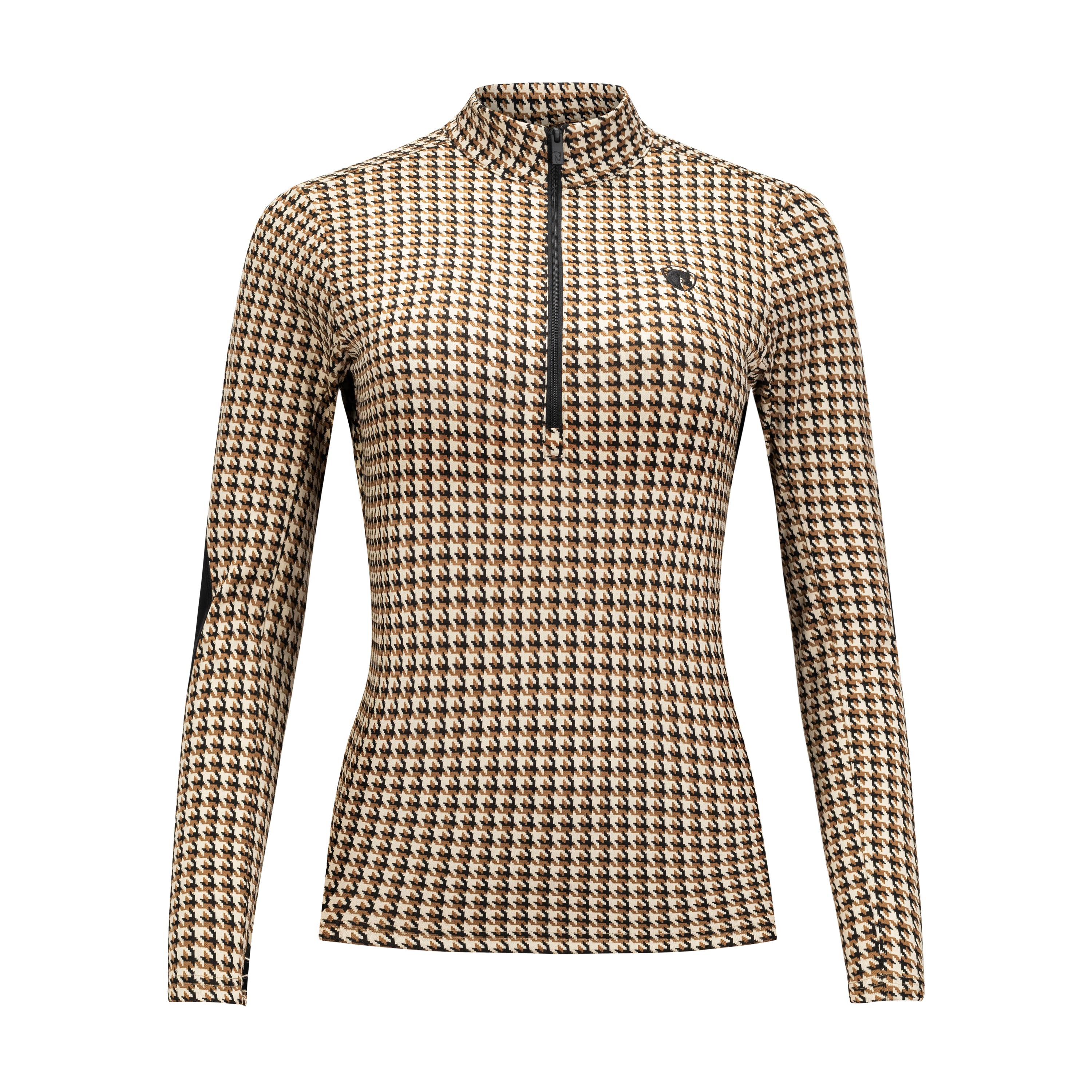 Prêt-à-porter Houndstooth Sweater, Black & Bronze