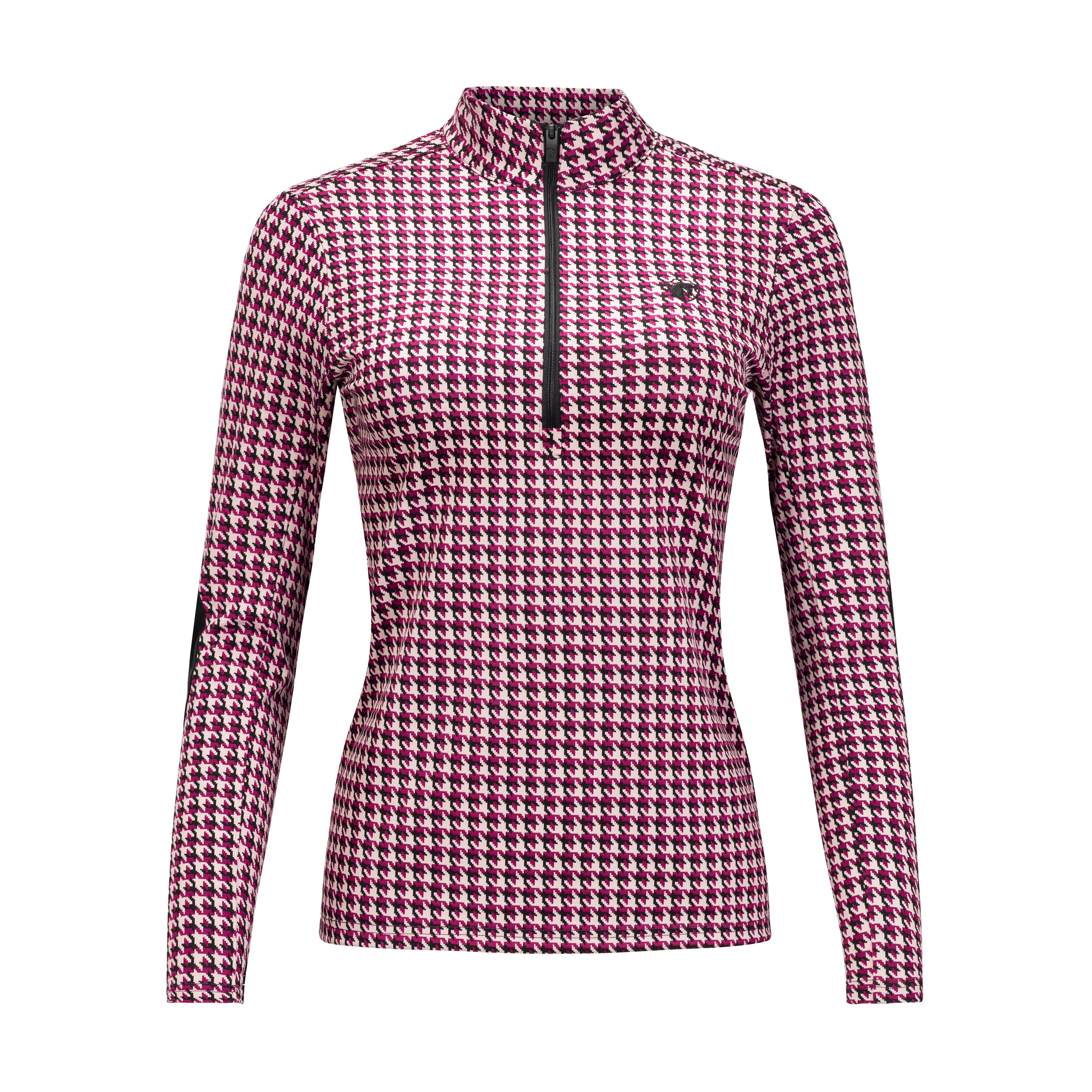 Prêt-à-porter Houndstooth Sweater, Black & Magenta