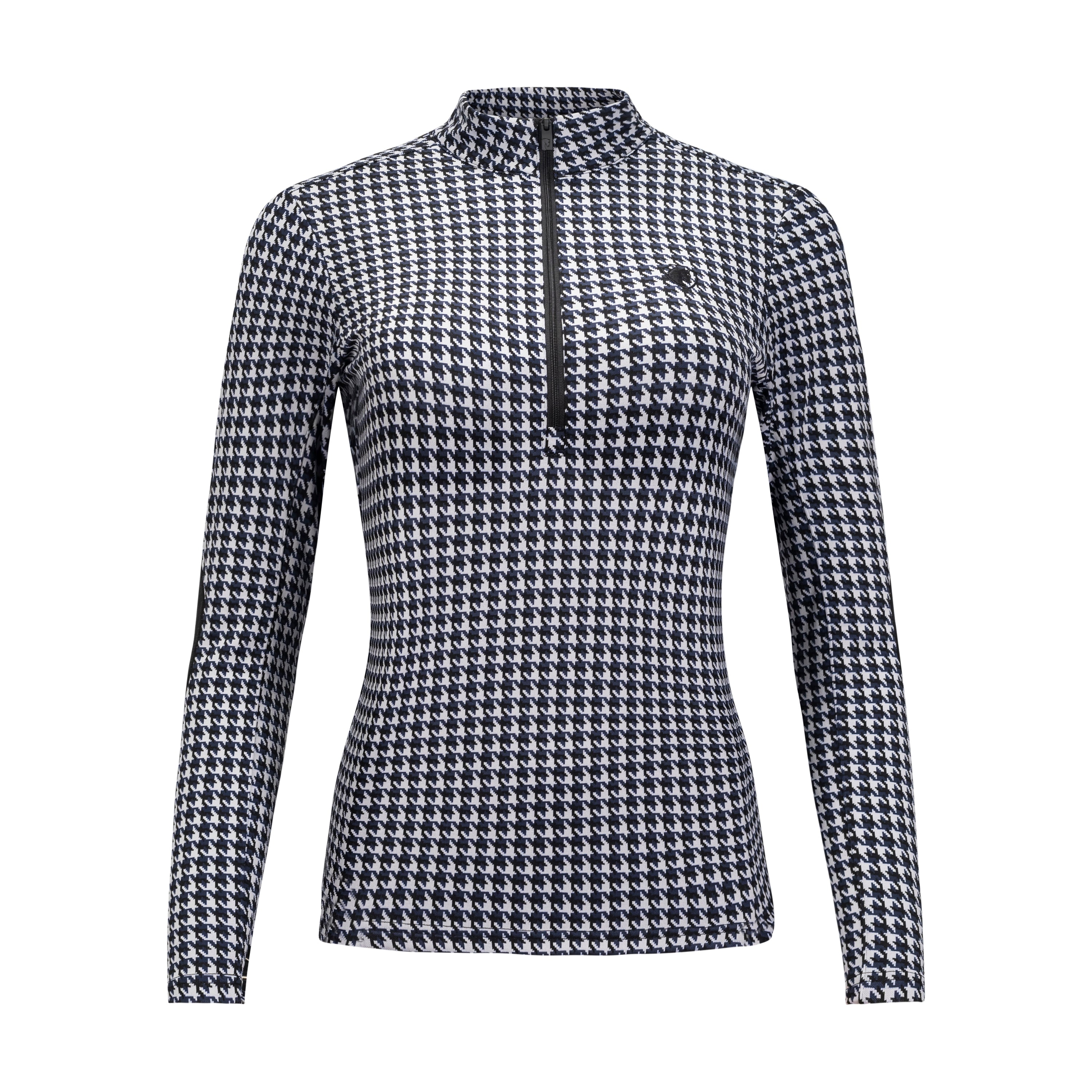 Prêt-à-porter Houndstooth Sweater, Black & Navy