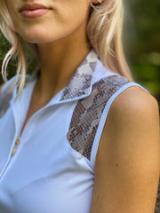 Simply Sleeveless Sun Shirt, White (XXL only)