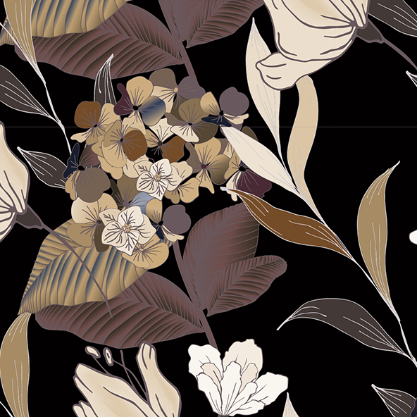 Hydrangea, Black Sun Shirt w/MESH
