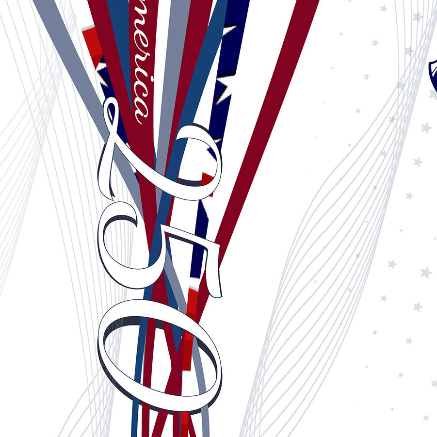 America 250, White Sun Shirt w/mesh