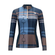 Bit Plaid, Navy Sun Shirt with mesh