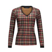 Quintessential V-NECK, Crimson Sashay Plaid