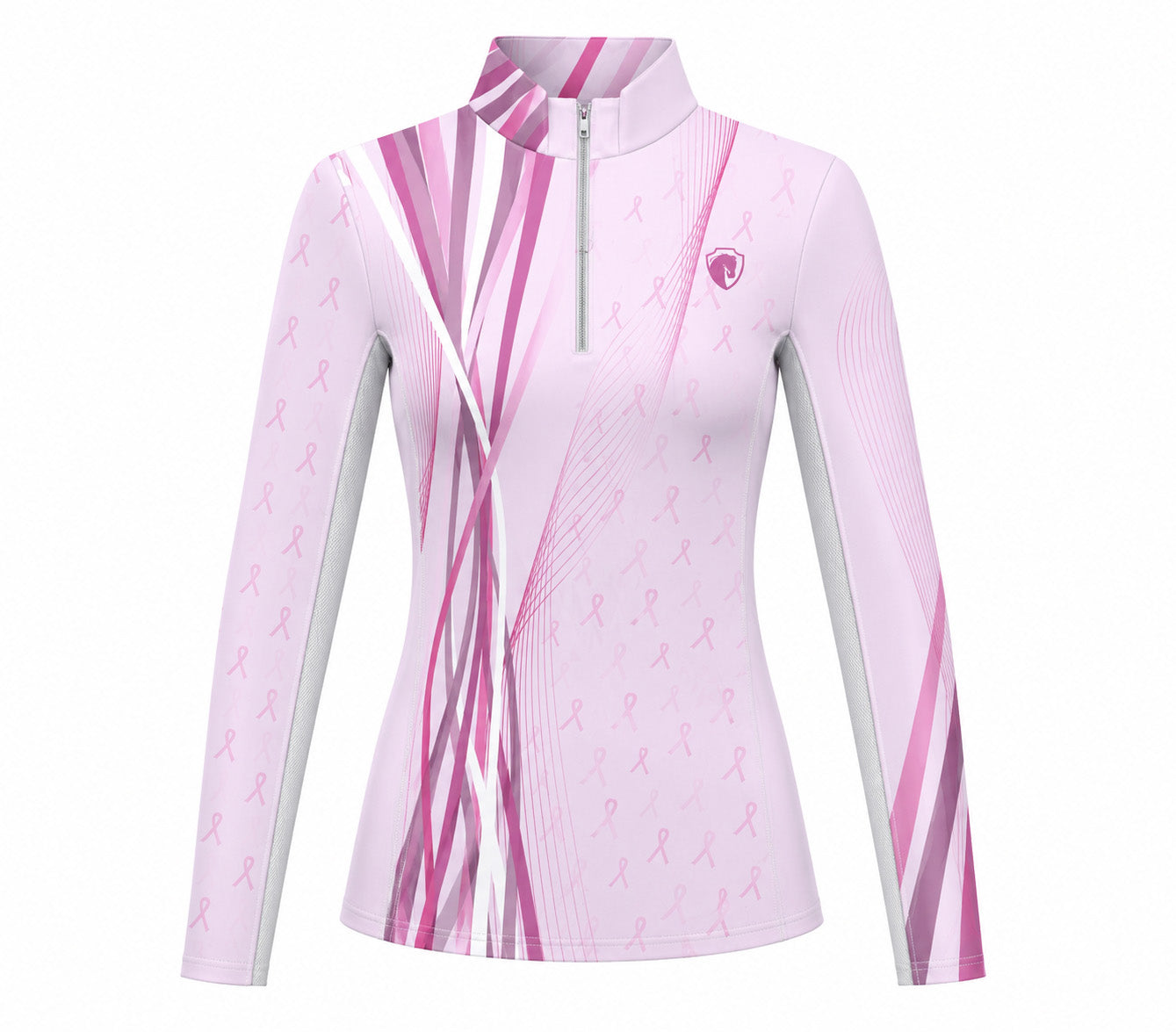 RIDE PINK, Breast Cancer Awareness Sun Shirt w/mesh