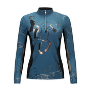 Dressage Sun Shirt, Sapphire w/mesh