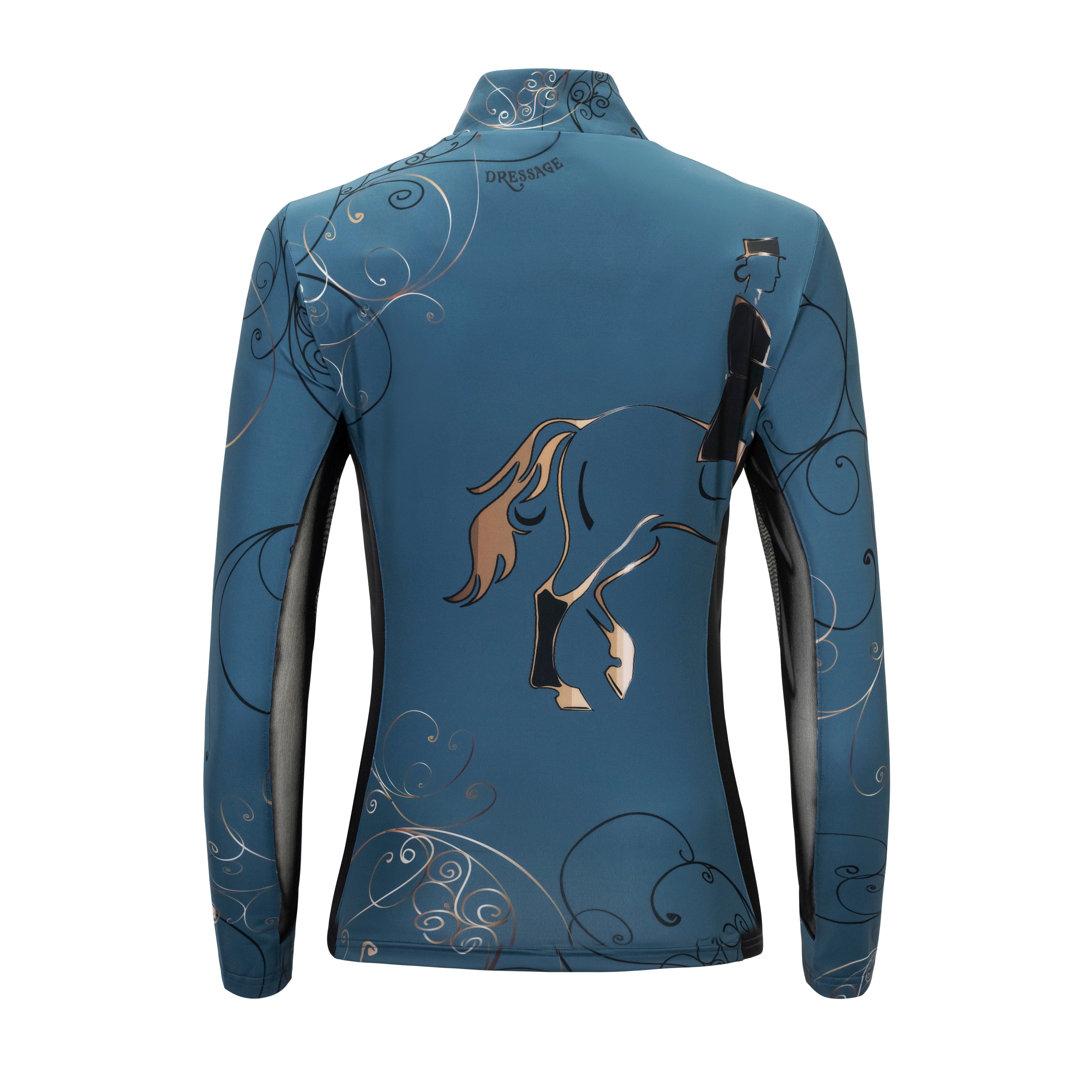Dressage Sun Shirt, Sapphire w/mesh