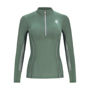 Sporty Solid, EUCALYPTUS Half Zip Sun Shirt w/ MESH