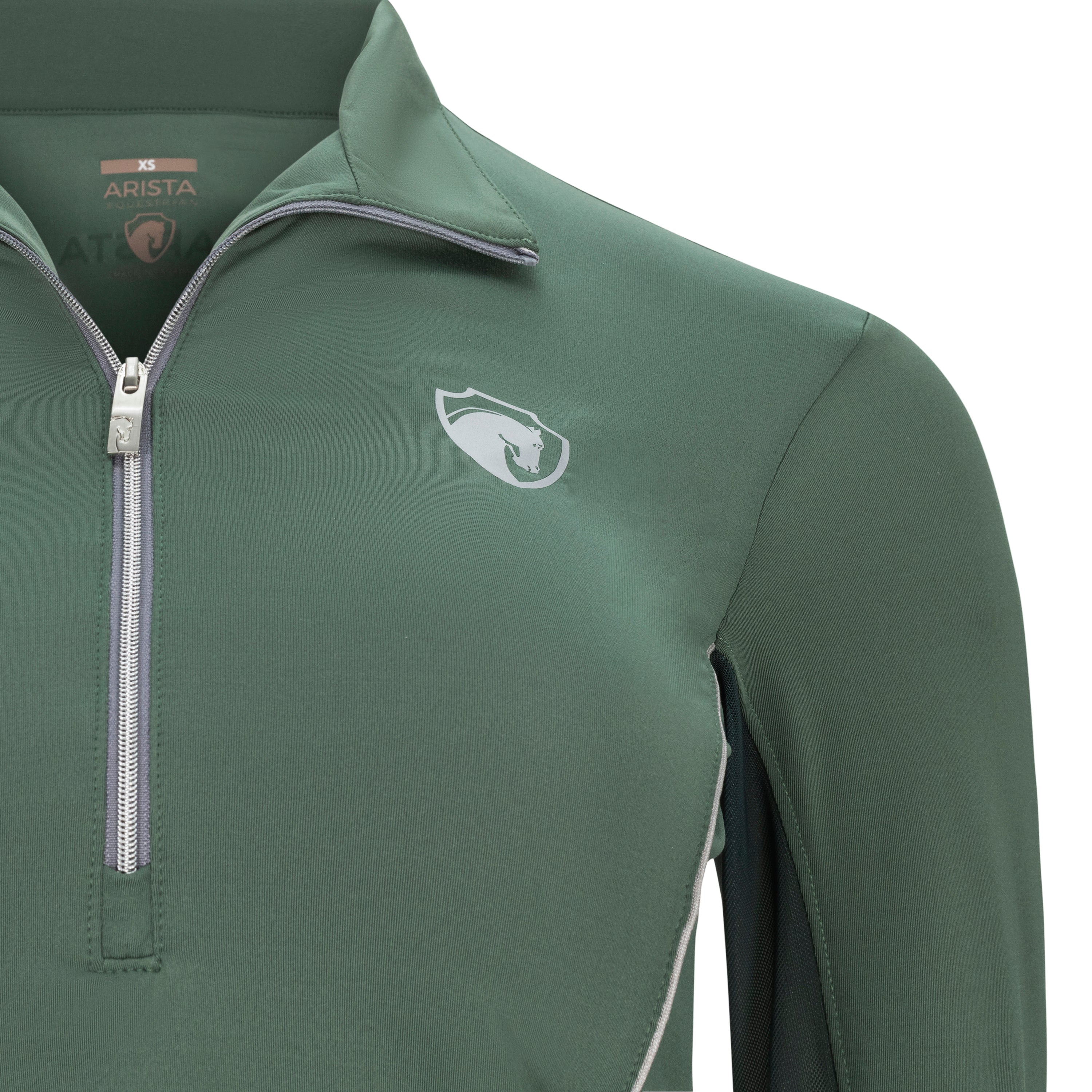 Sporty Solid, EUCALYPTUS Half Zip Sun Shirt w/ MESH