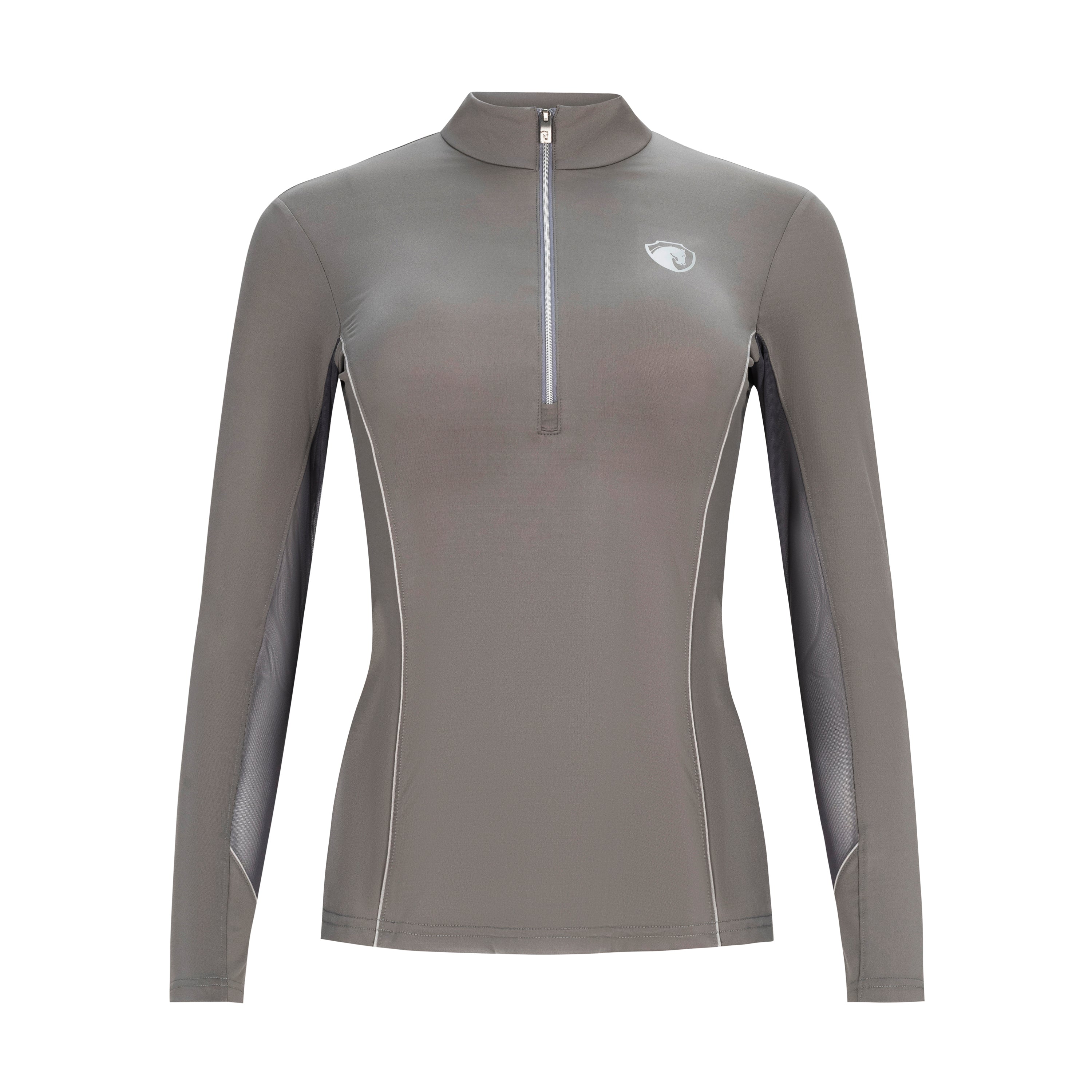 Sporty Solid, GRAPHITE Half Zip Sun Shirt w/ MESH