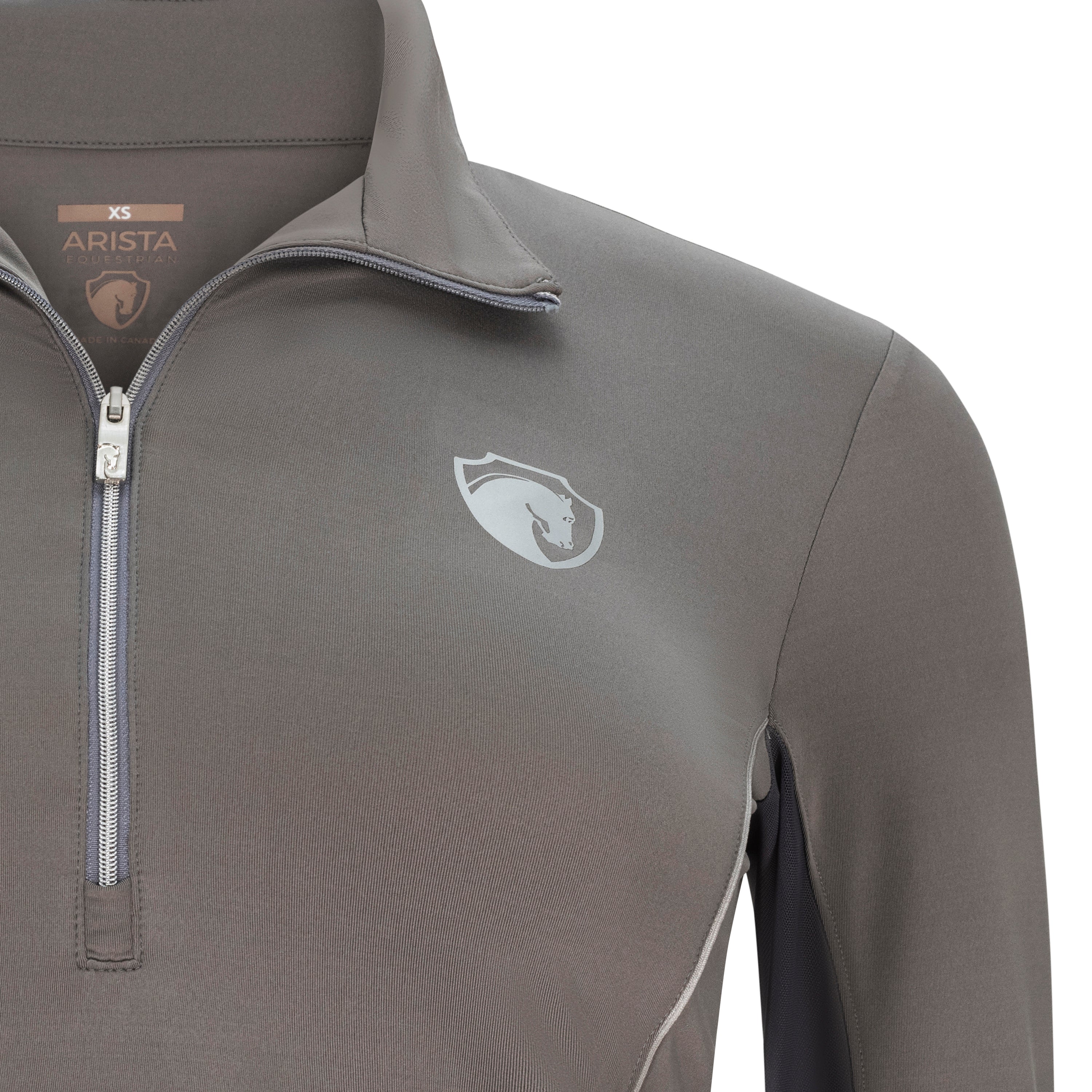 Sporty Solid, GRAPHITE Half Zip Sun Shirt w/ MESH