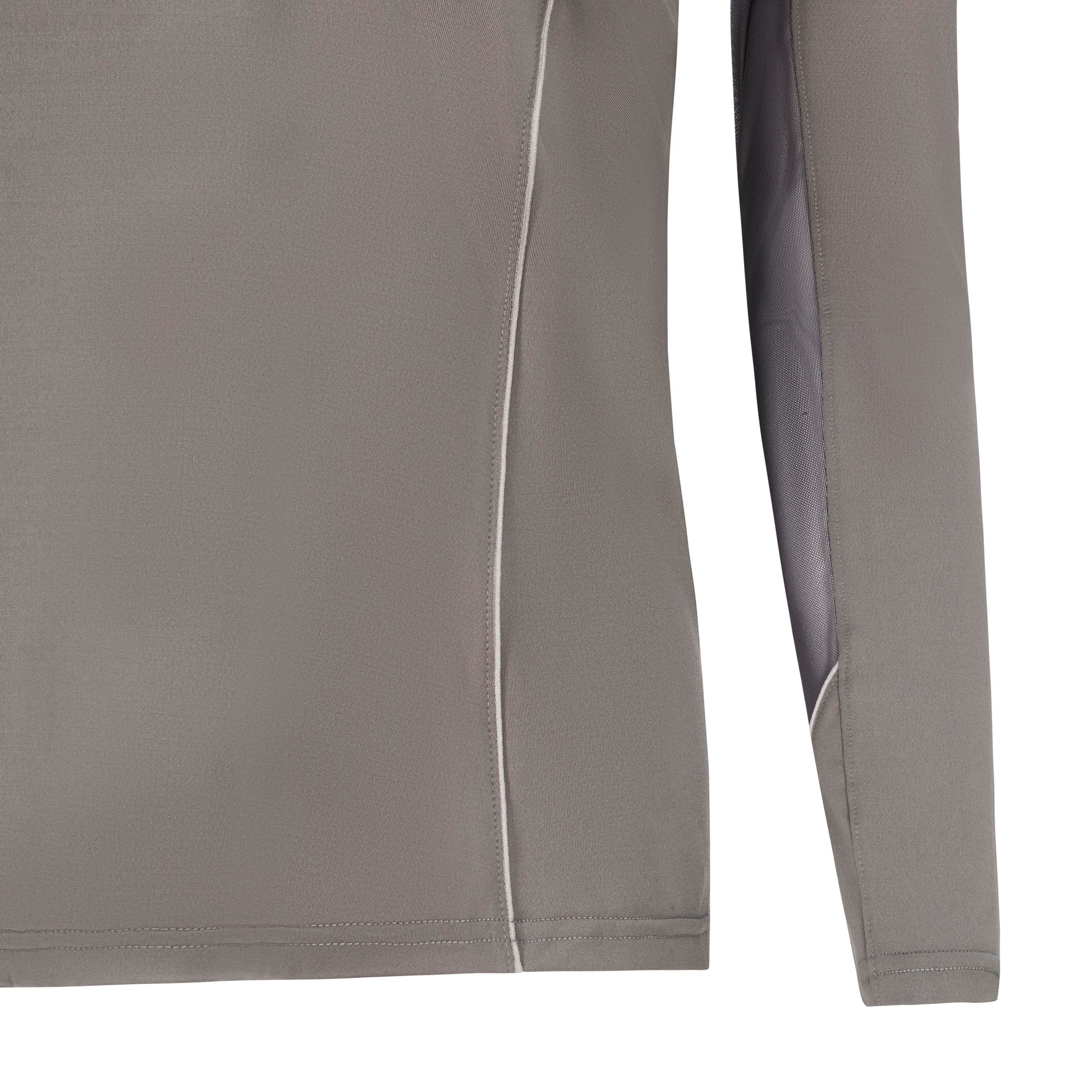 Sporty Solid, GRAPHITE Half Zip Sun Shirt w/ MESH