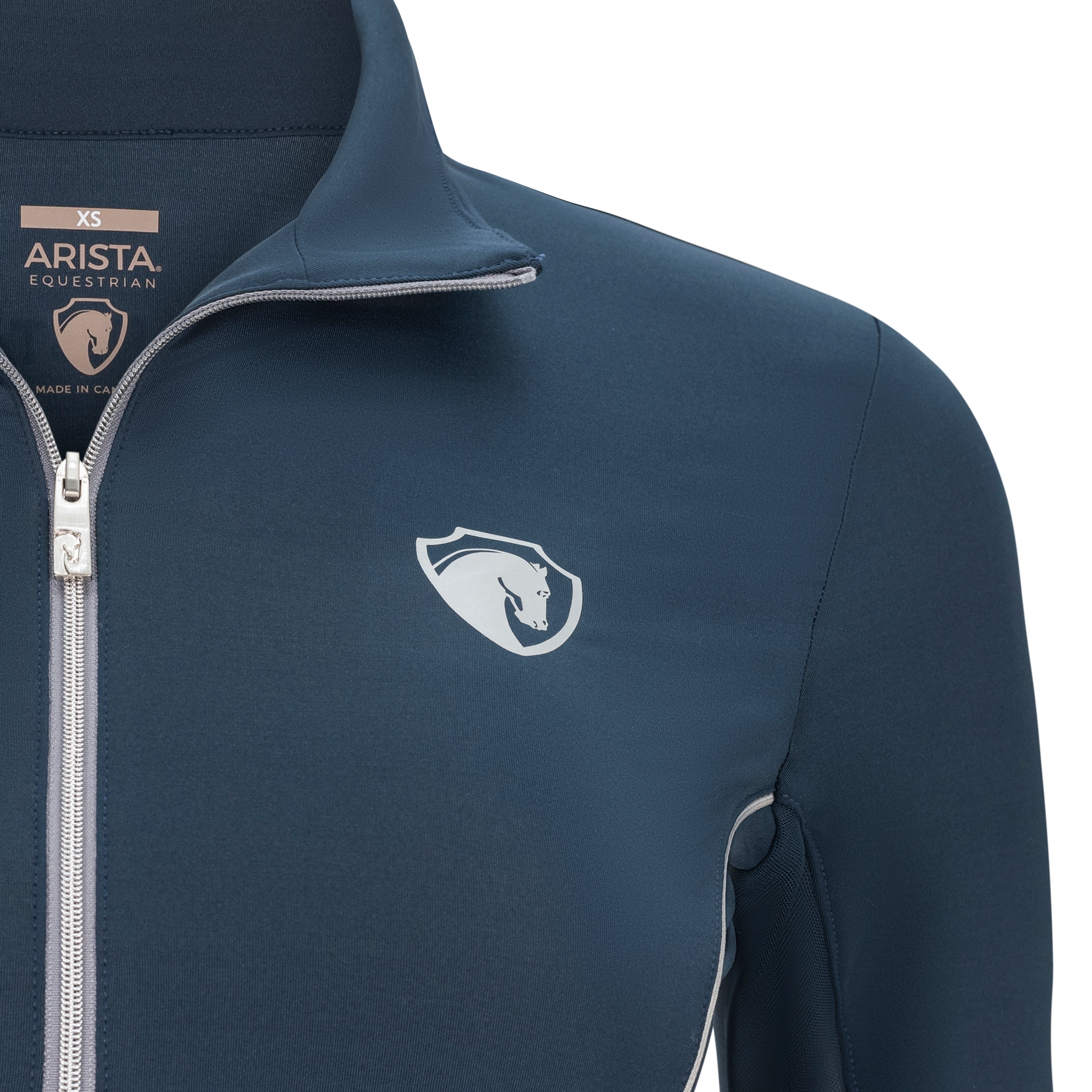 Sporty Solid, NAVY Half Zip Sun Shirt w/ MESH