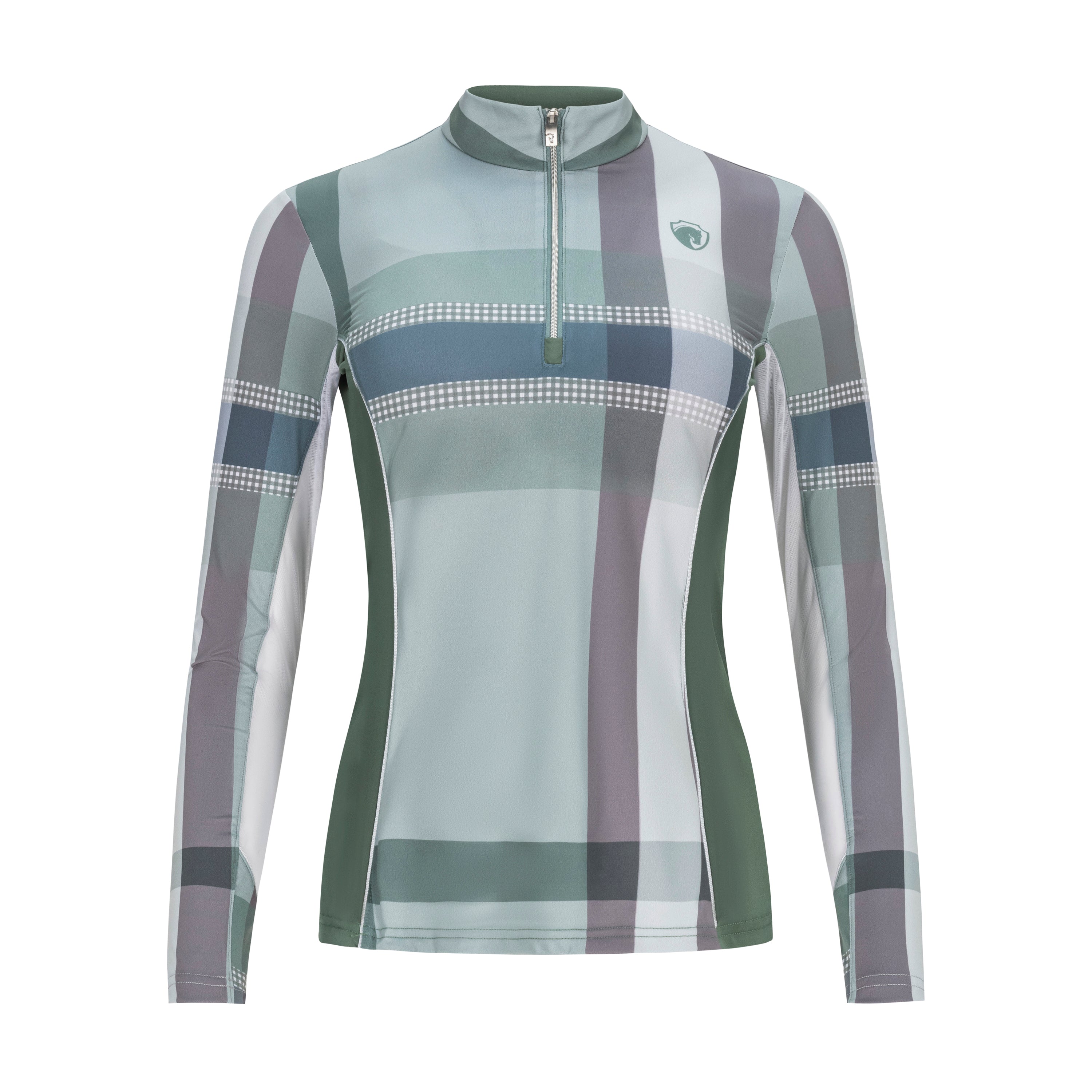 Sporty Gingham, Eucalyptus Sun Shirt w/MESH